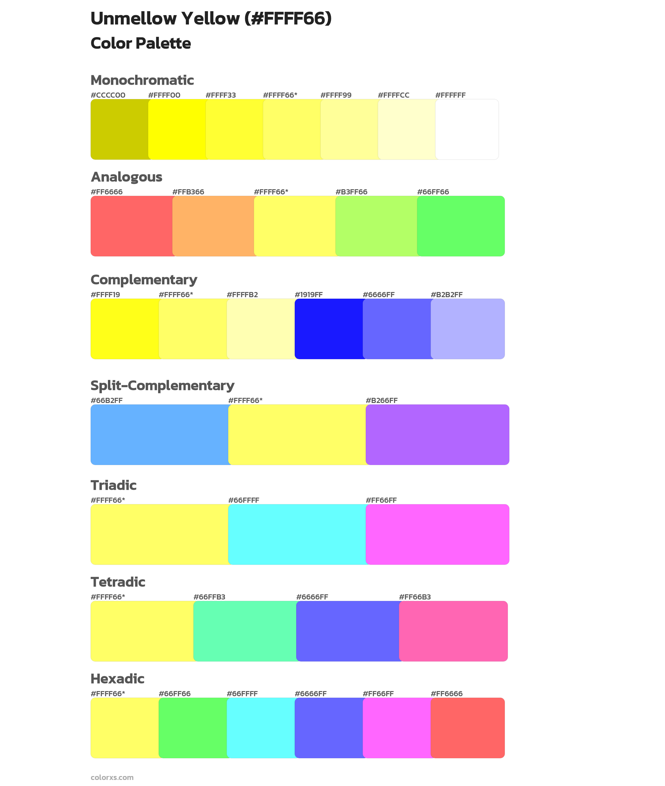 Unmellow Yellow Color Scheme Palettes