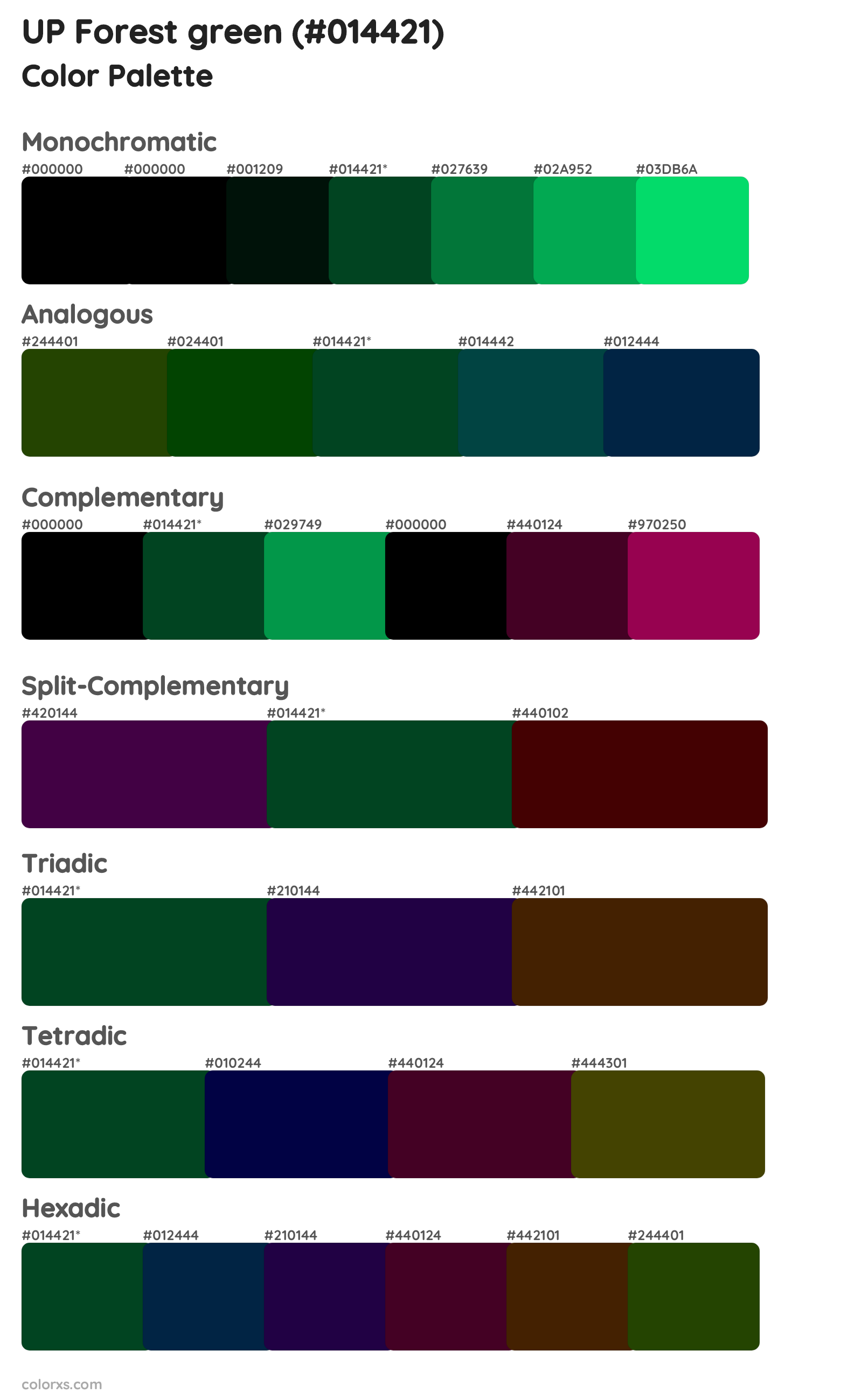 UP Forest green Color Scheme Palettes