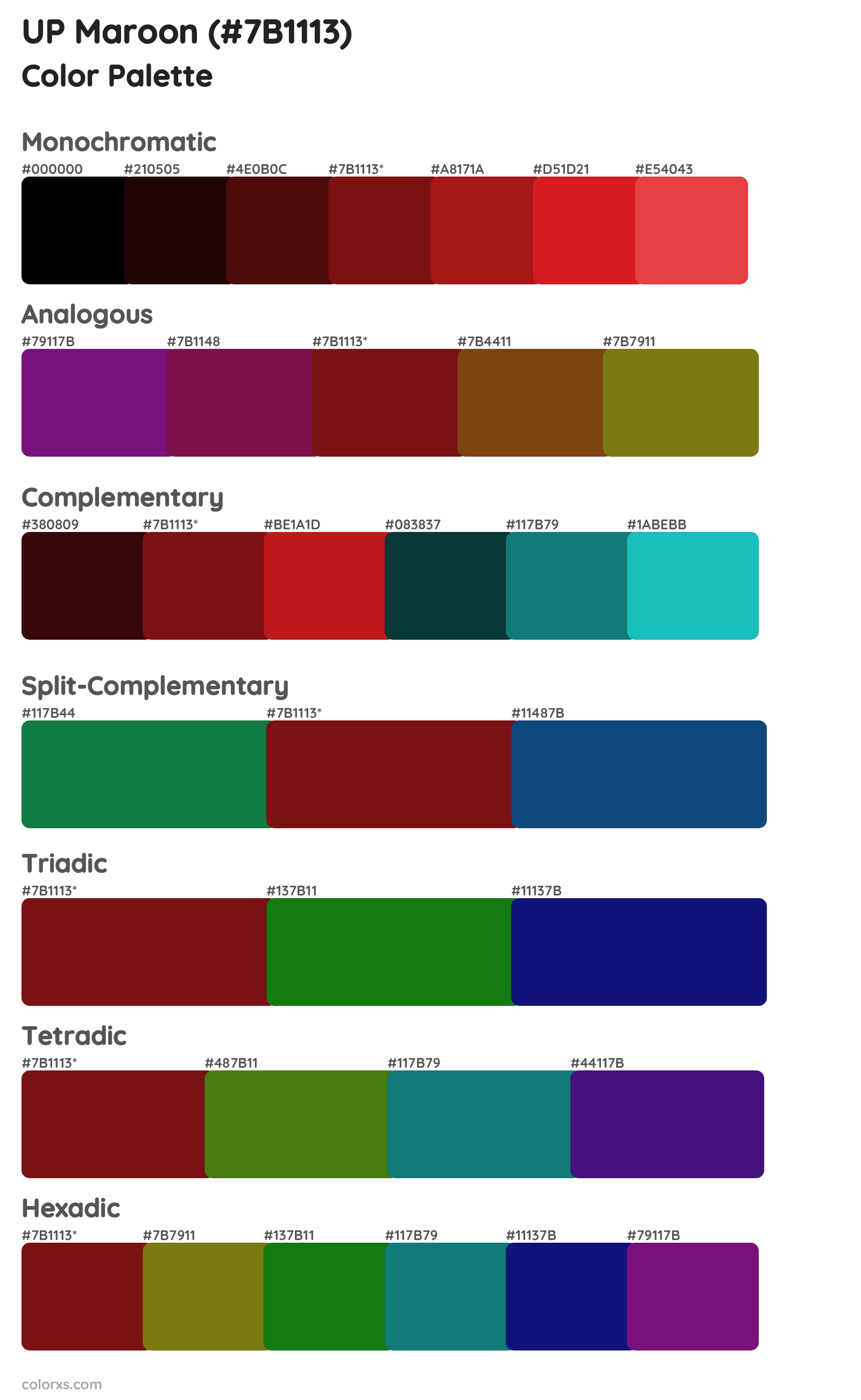 UP Maroon Color Scheme Palettes