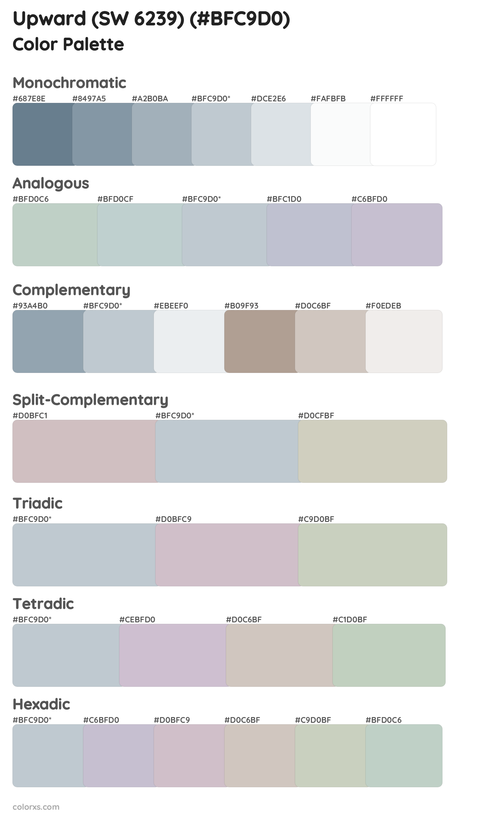 Upward (SW 6239) Color Scheme Palettes