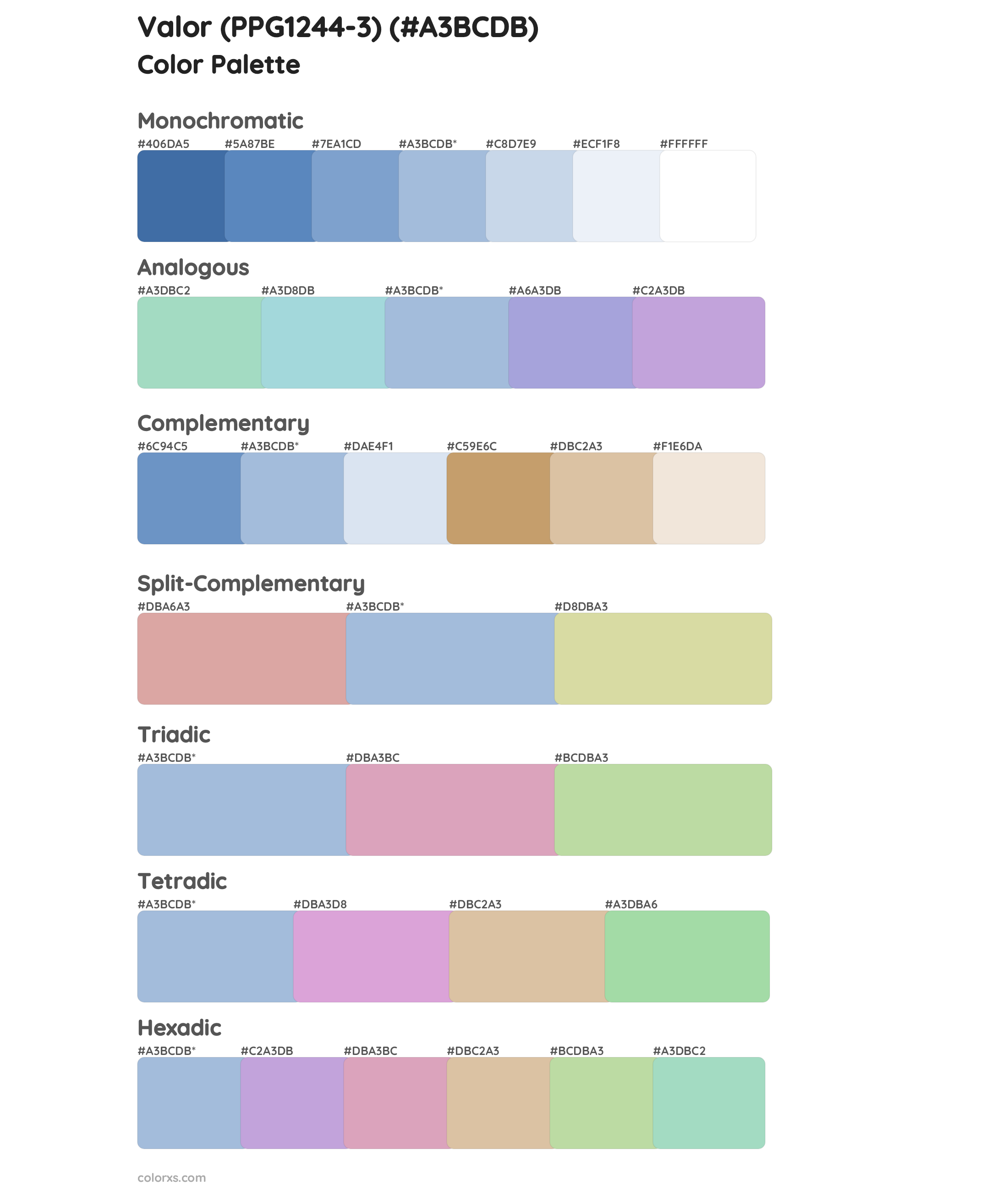 Valor (PPG1244-3) Color Scheme Palettes