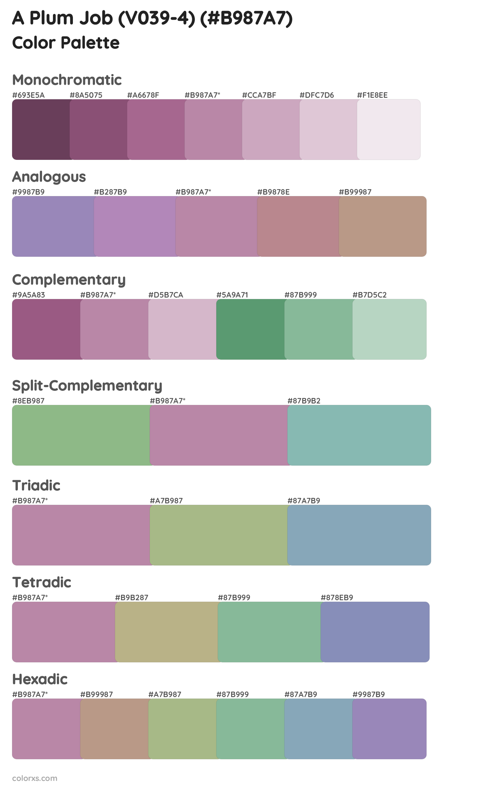 A Plum Job (V039-4) Color Scheme Palettes