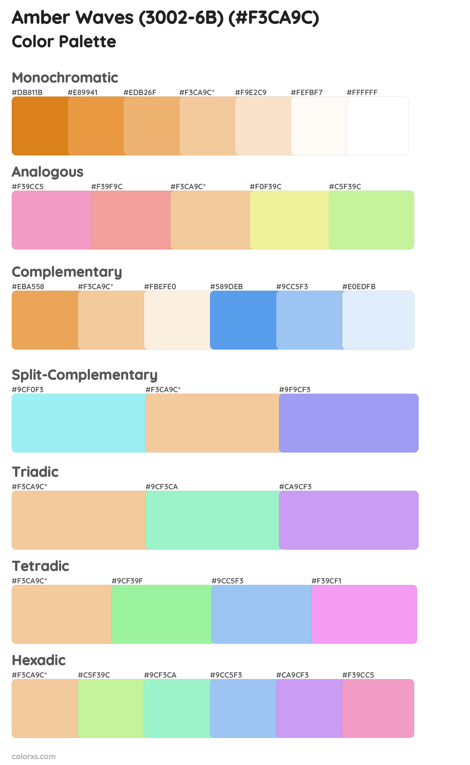 Amber Waves (3002-6B) Color Scheme Palettes