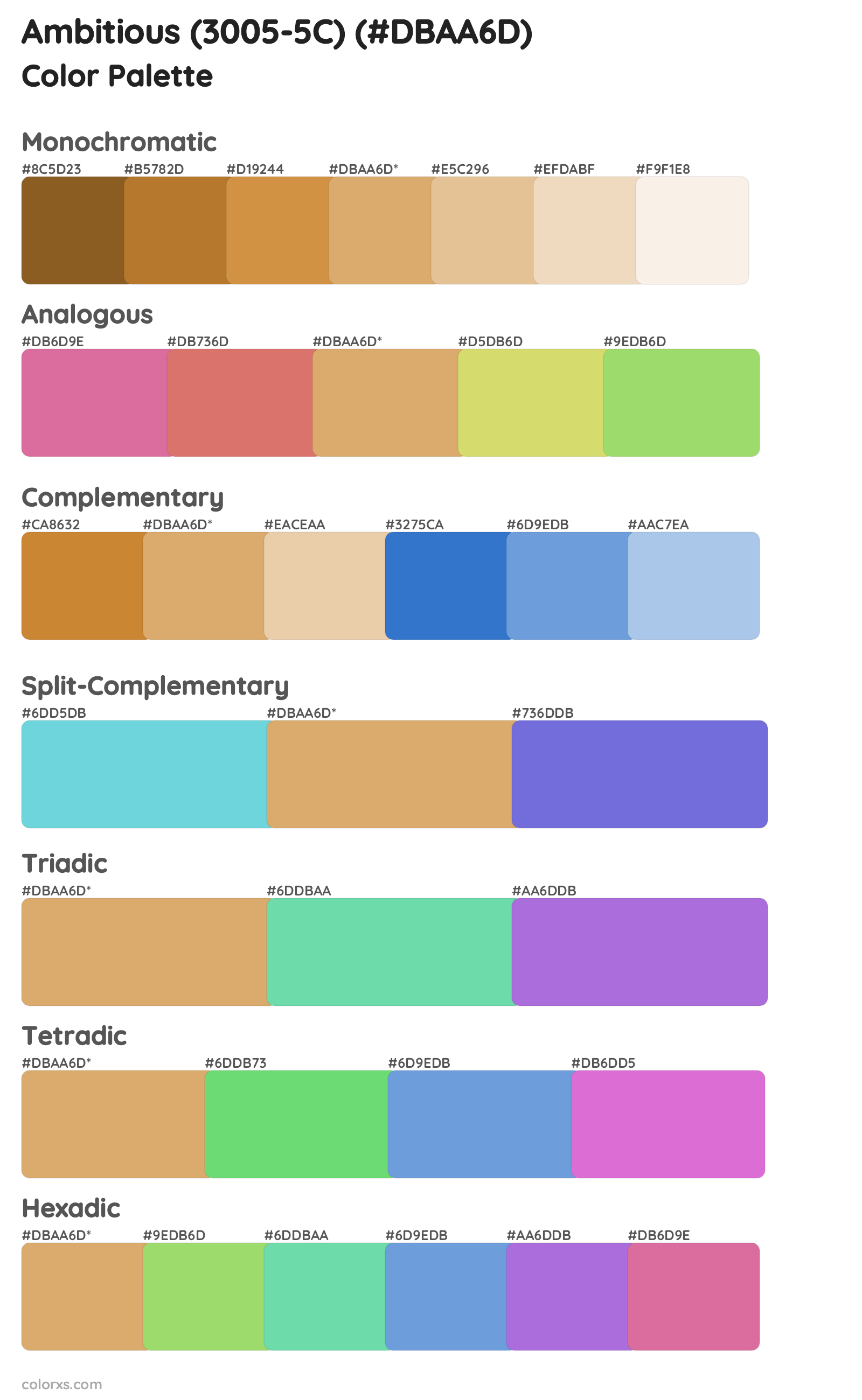 Ambitious (3005-5C) Color Scheme Palettes