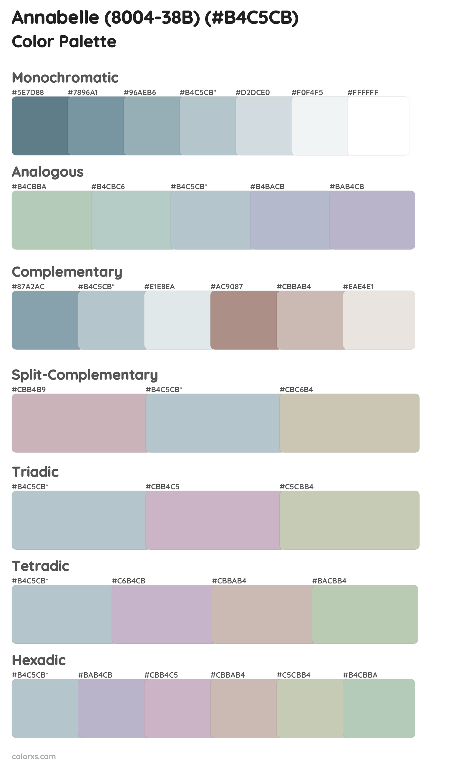 Annabelle (8004-38B) Color Scheme Palettes