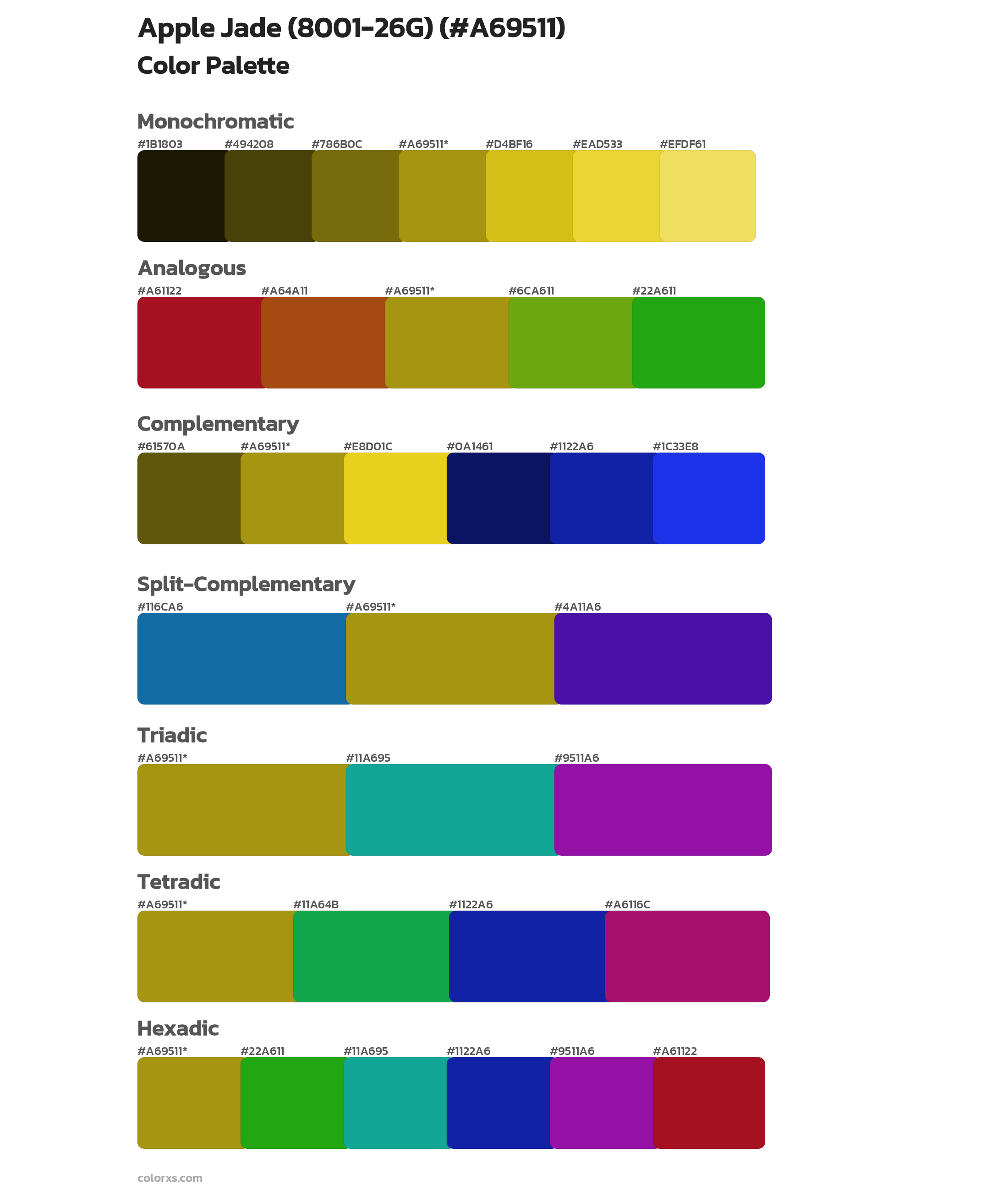 Apple Jade (8001-26G) Color Scheme Palettes