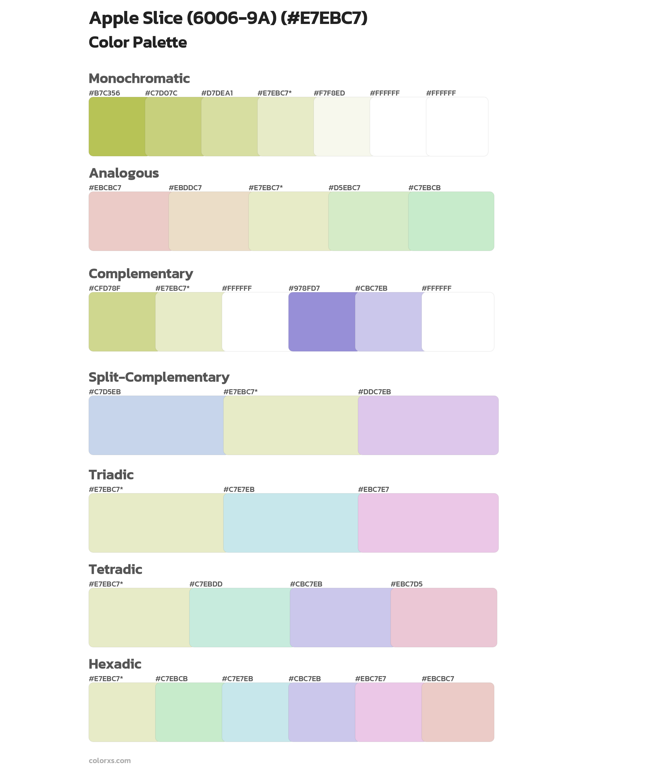 Apple Slice (6006-9A) Color Scheme Palettes