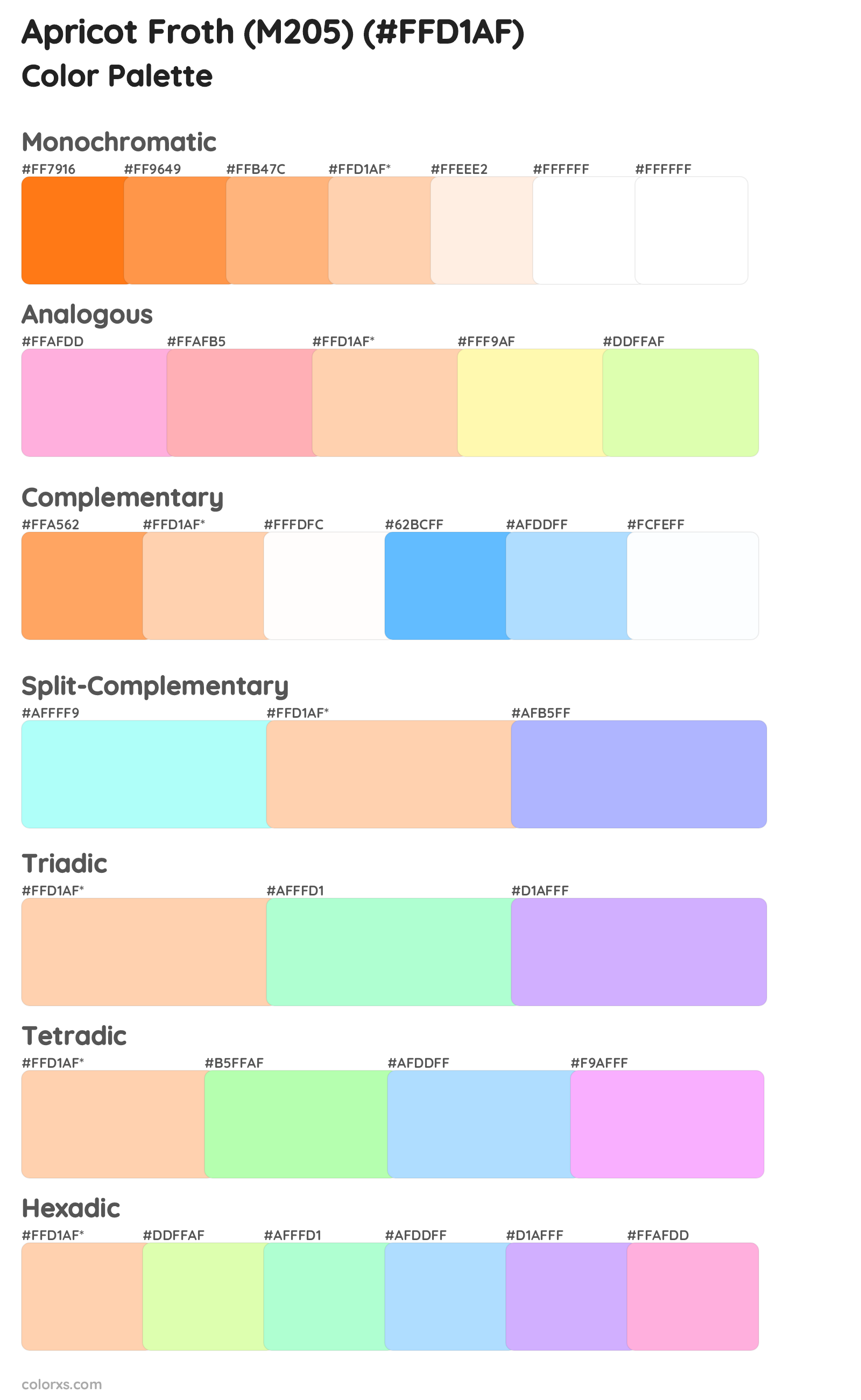 Apricot Froth (M205) Color Scheme Palettes