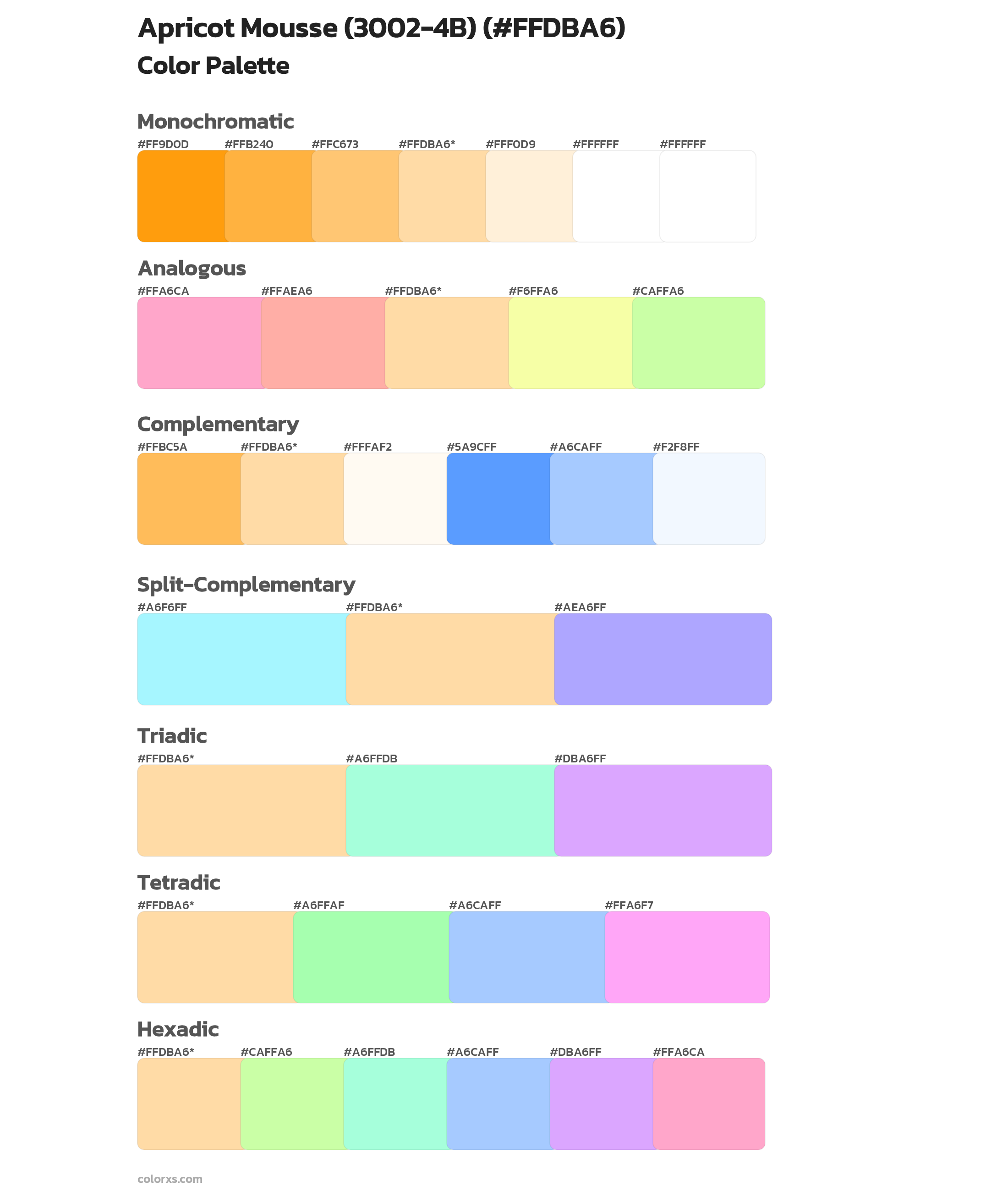 Apricot Mousse (3002-4B) Color Scheme Palettes