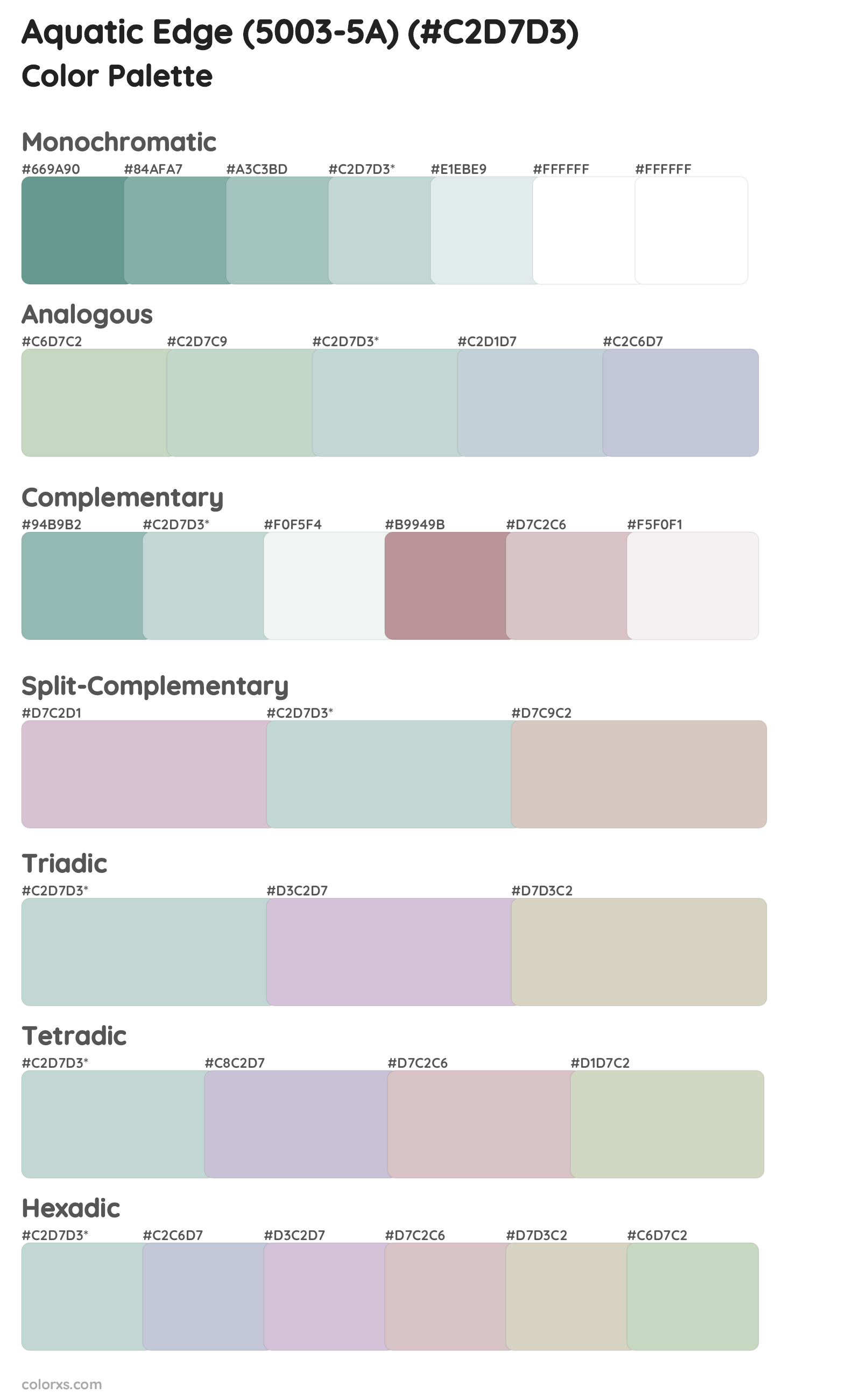 Aquatic Edge (5003-5A) Color Scheme Palettes