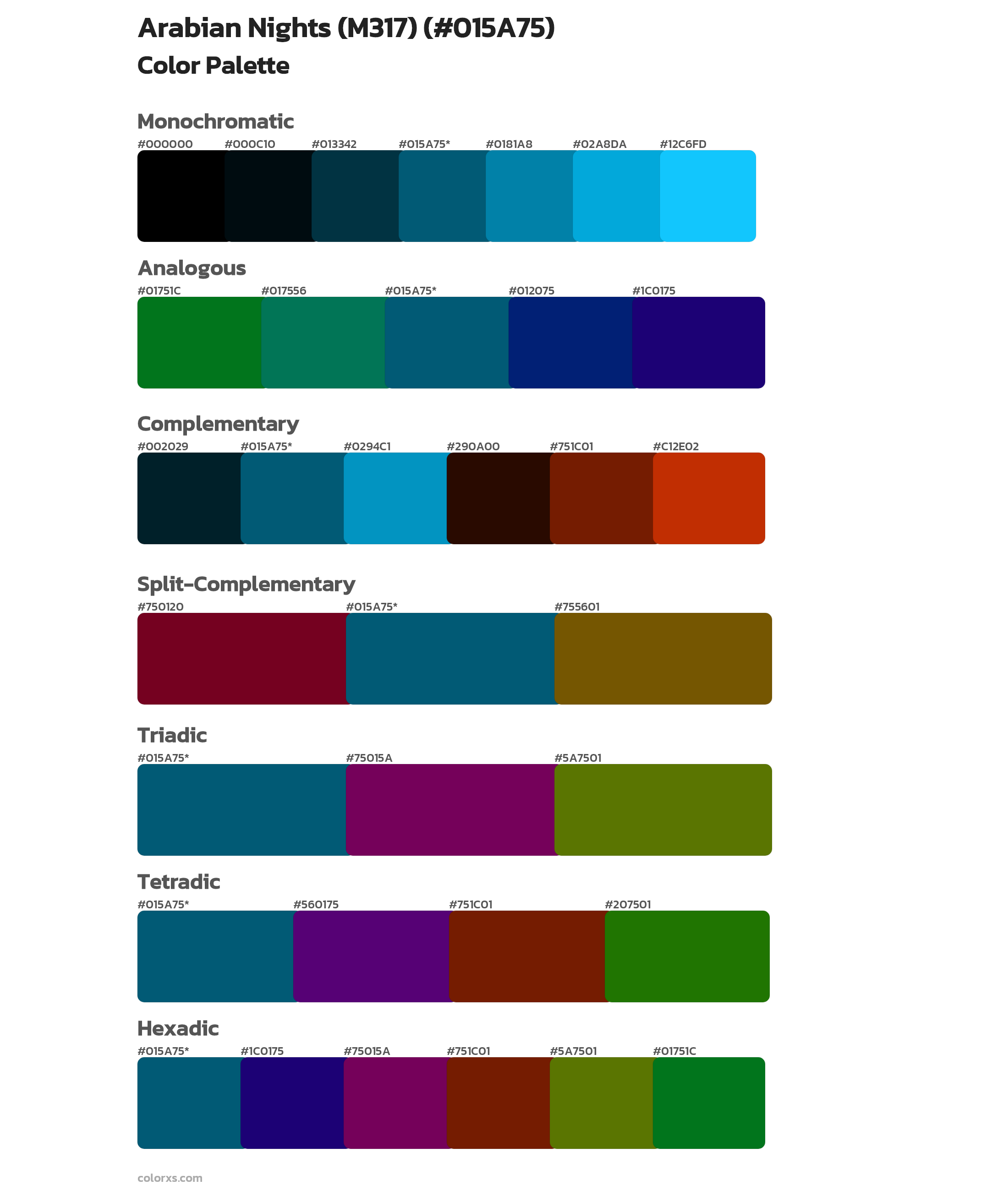 Arabian Nights (M317) Color Scheme Palettes