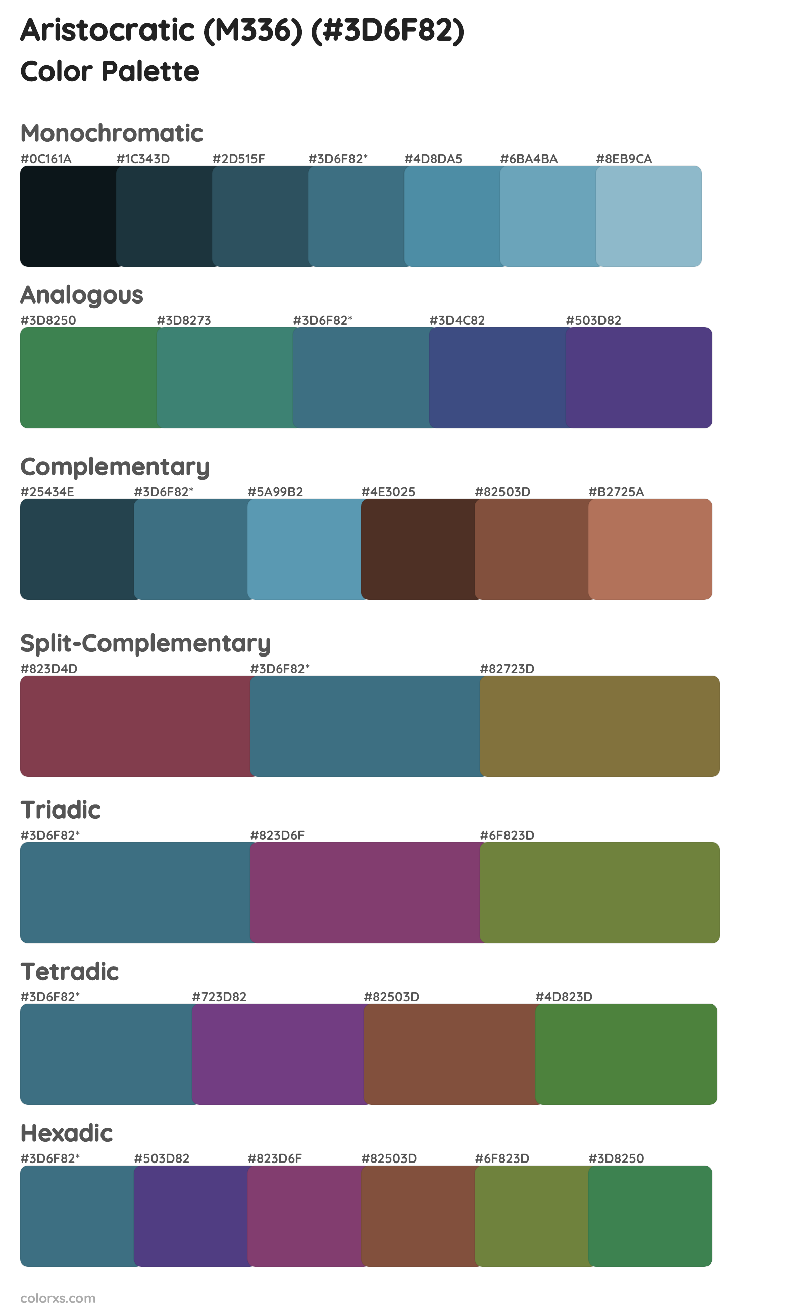 Aristocratic (M336) Color Scheme Palettes