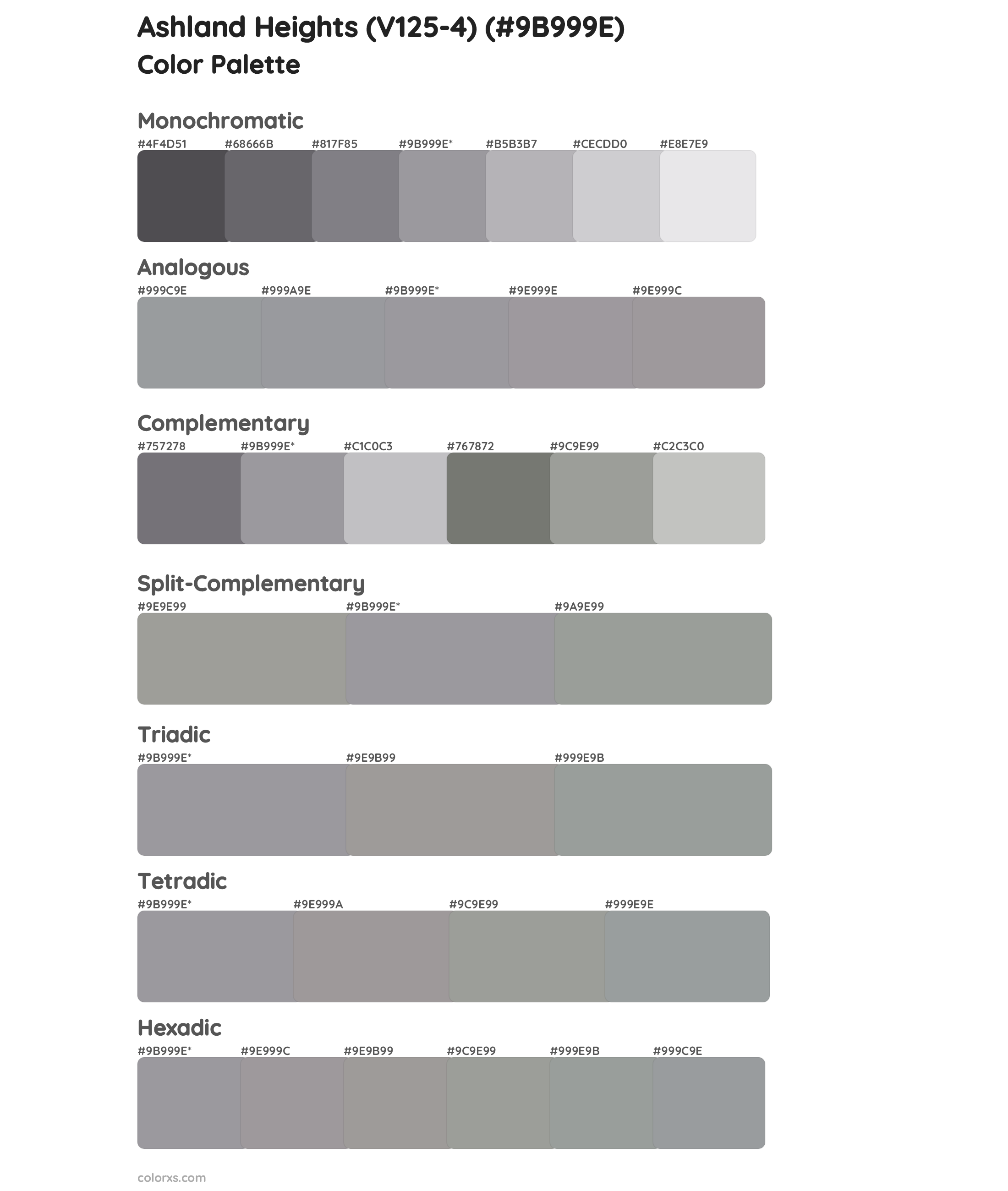 Ashland Heights (V125-4) Color Scheme Palettes