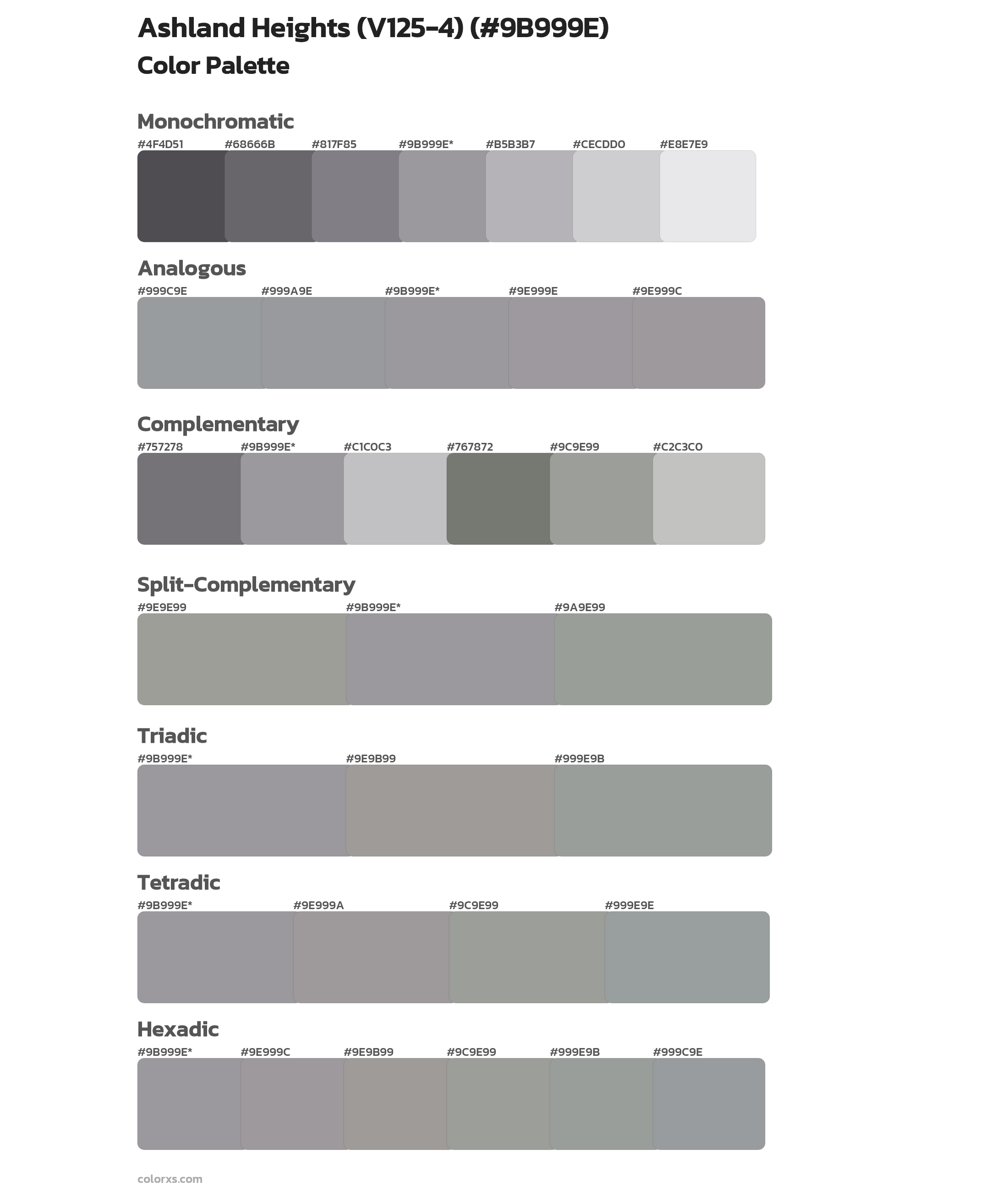 Ashland Heights (V125-4) Color Scheme Palettes