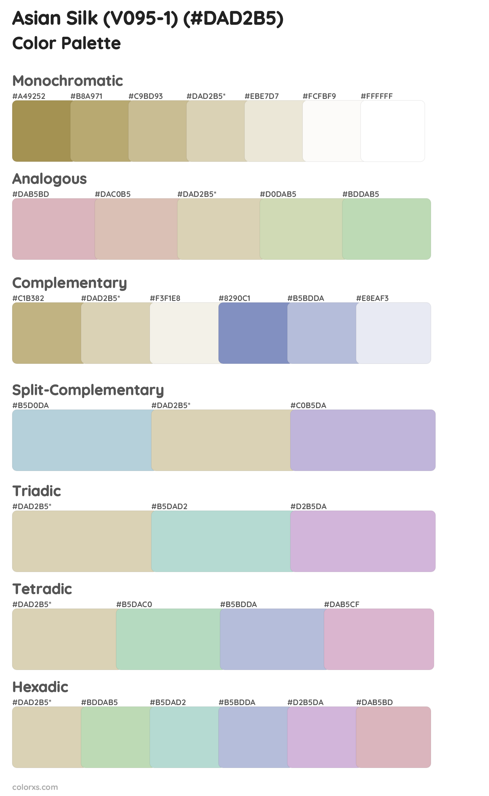 Asian Silk (V095-1) Color Scheme Palettes