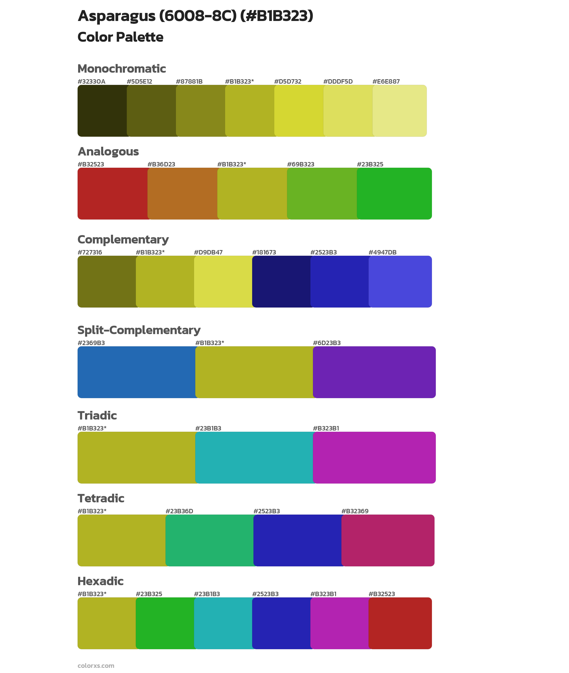 Asparagus (6008-8C) Color Scheme Palettes