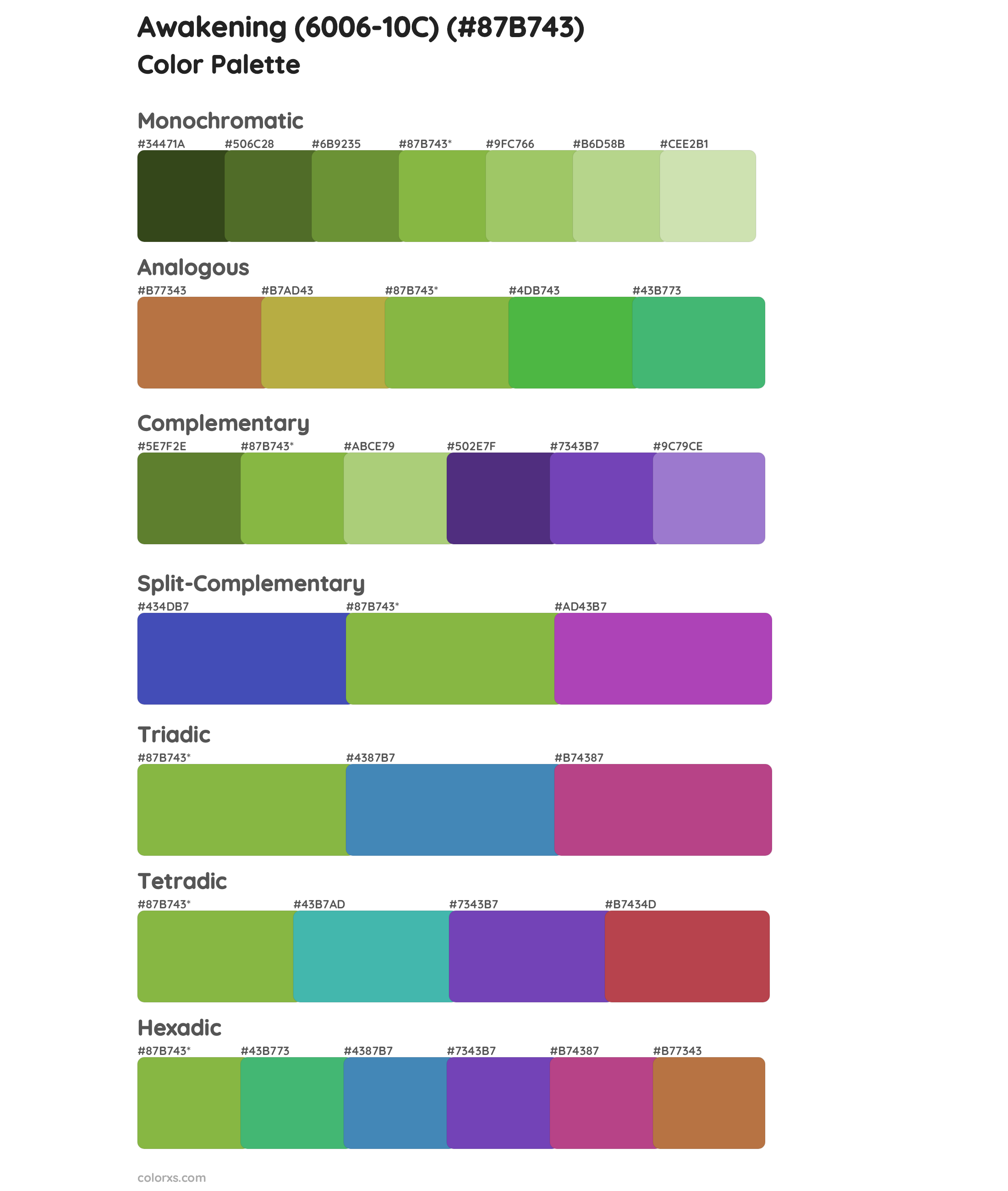 Awakening (6006-10C) Color Scheme Palettes