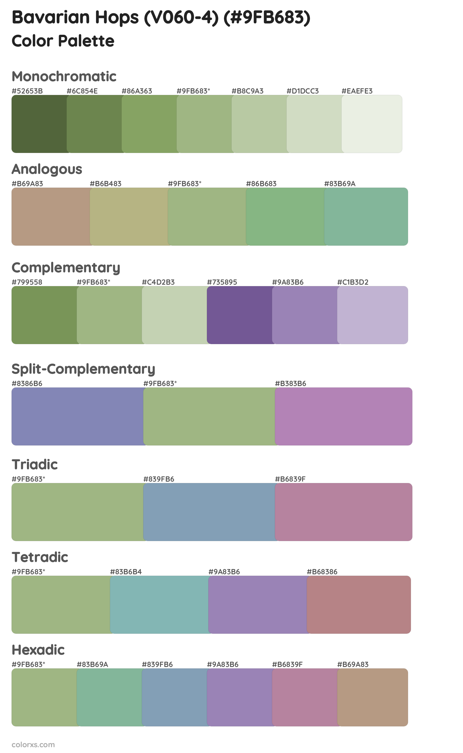 Bavarian Hops (V060-4) Color Scheme Palettes