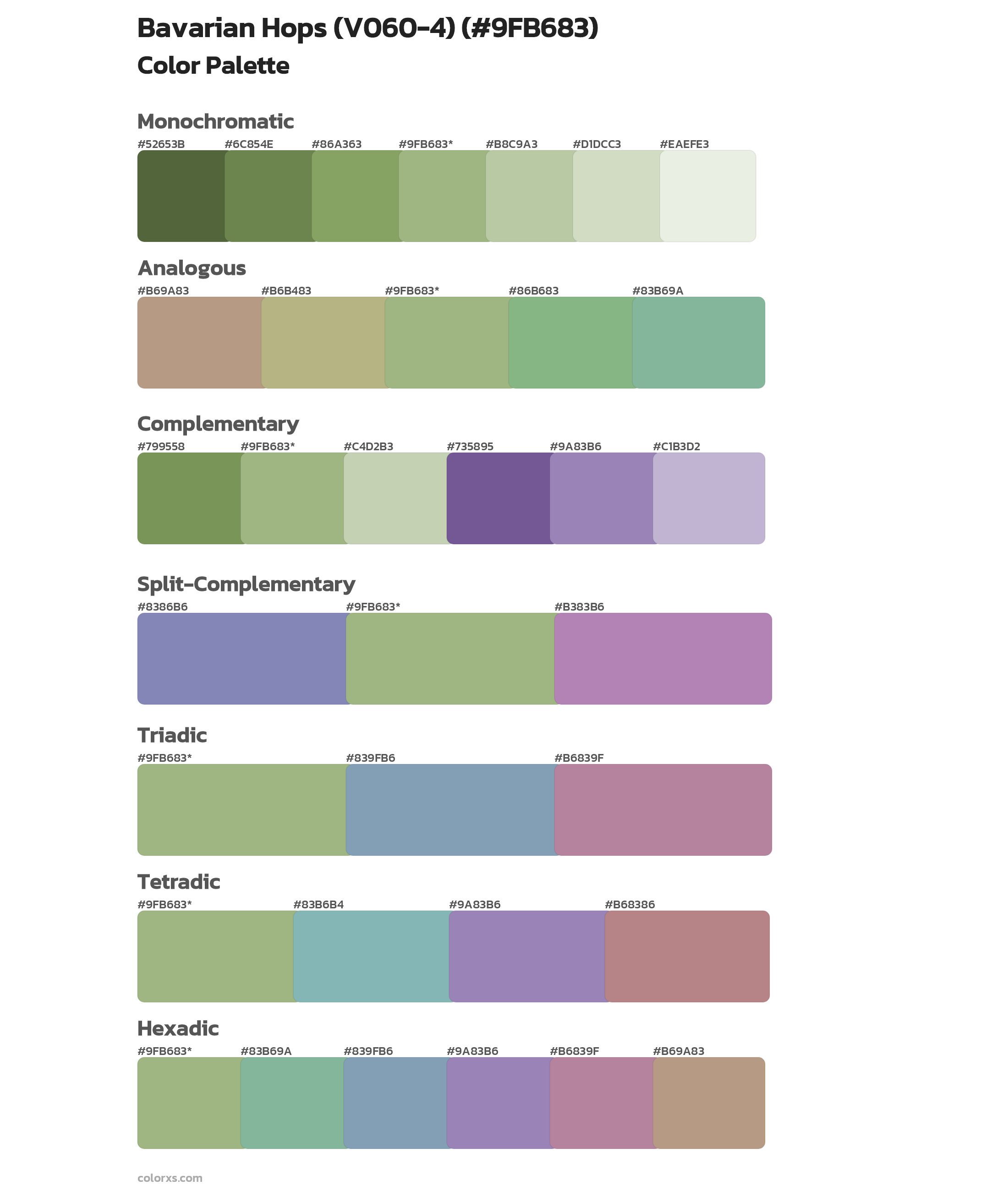 Bavarian Hops (V060-4) Color Scheme Palettes