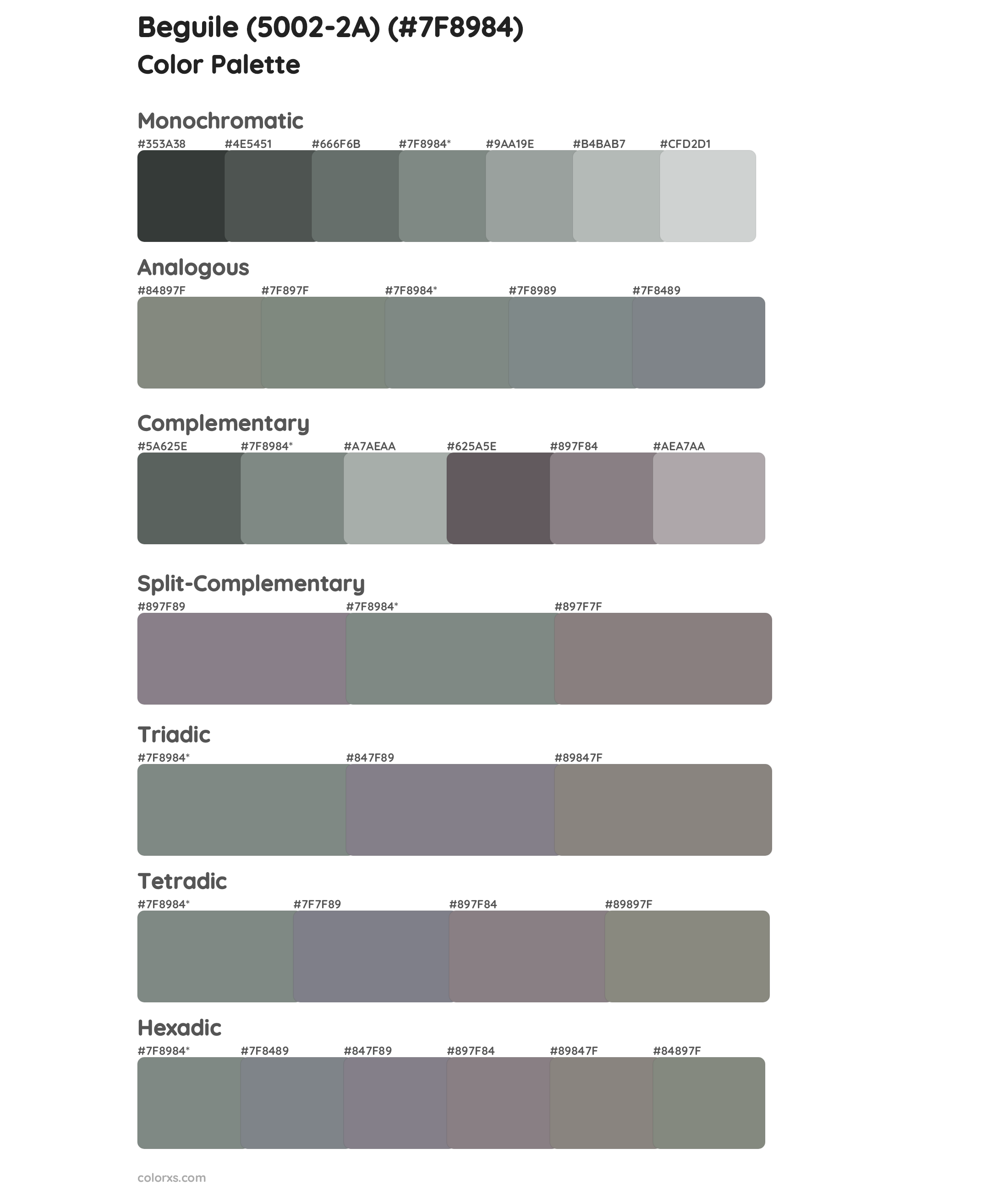 Beguile (5002-2A) Color Scheme Palettes