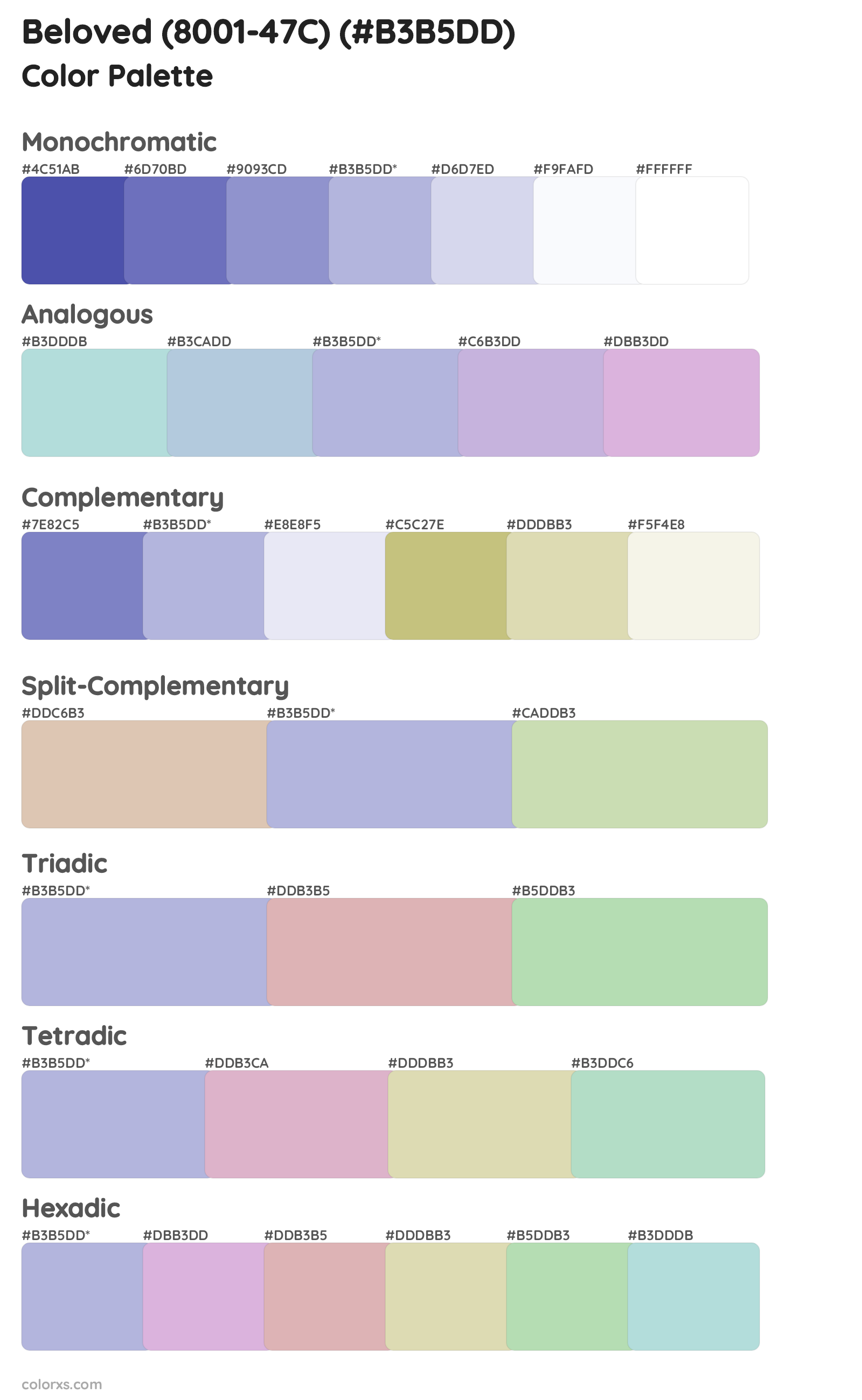 Beloved (8001-47C) Color Scheme Palettes
