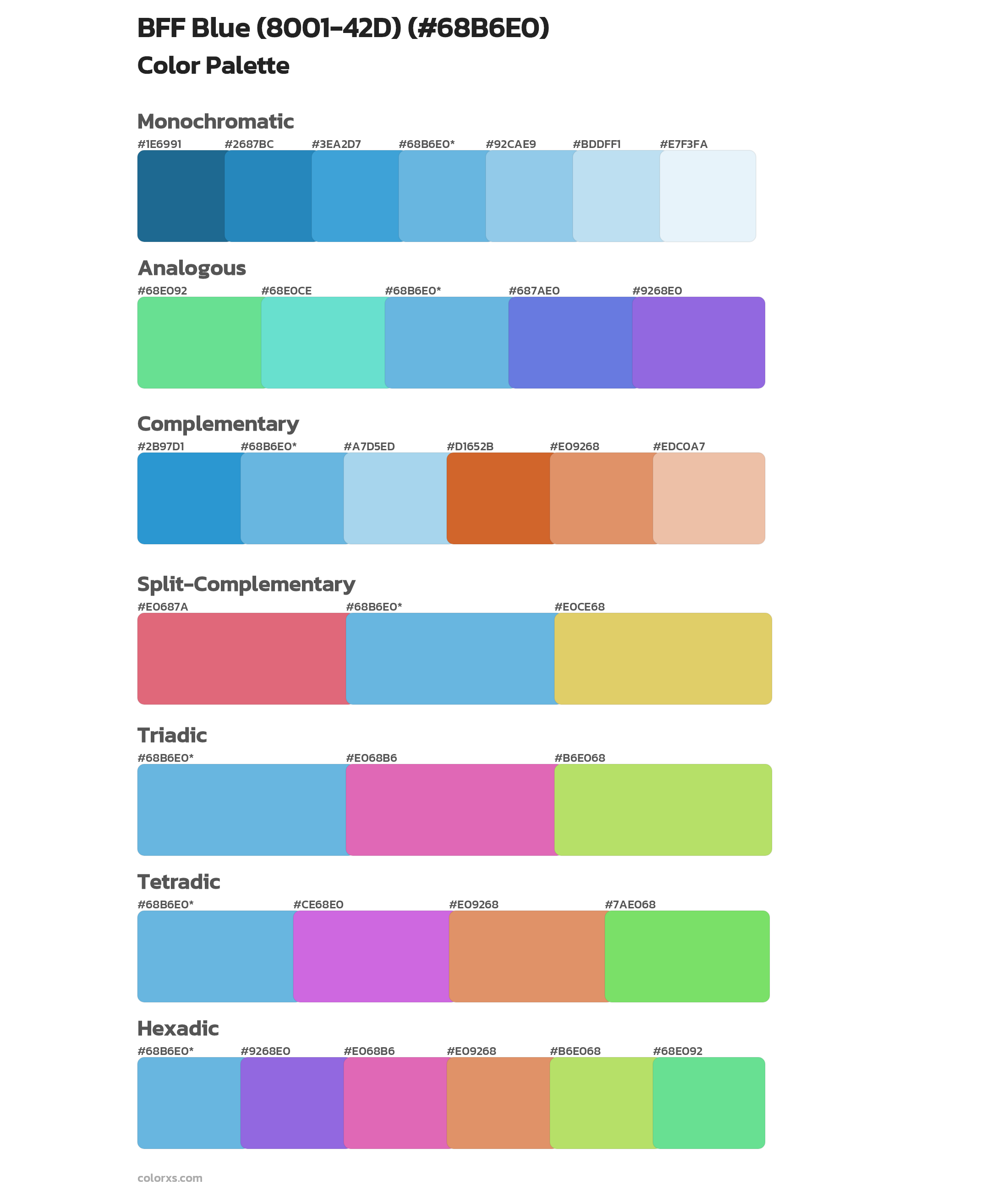 BFF Blue (8001-42D) Color Scheme Palettes