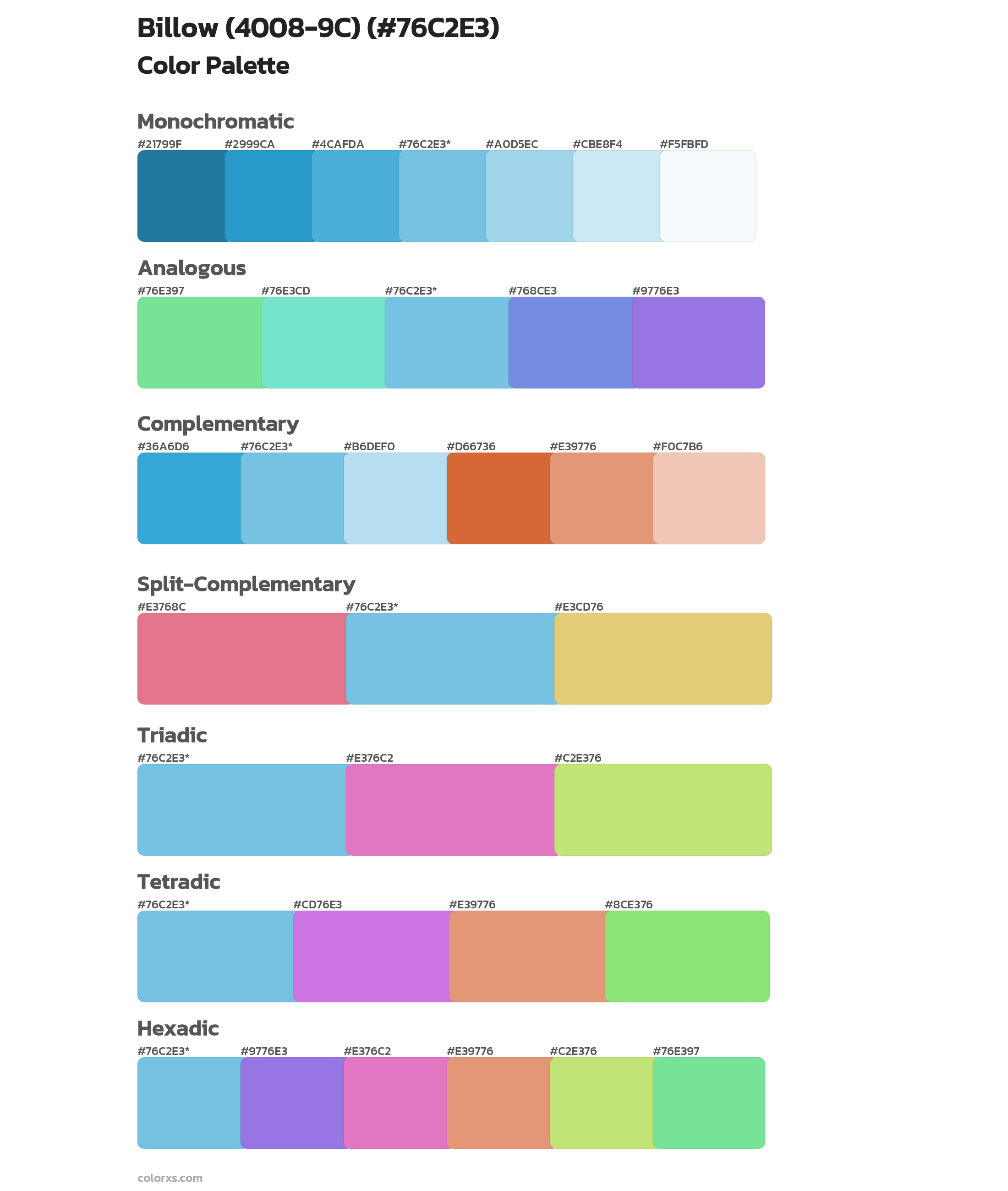 Billow (4008-9C) Color Scheme Palettes