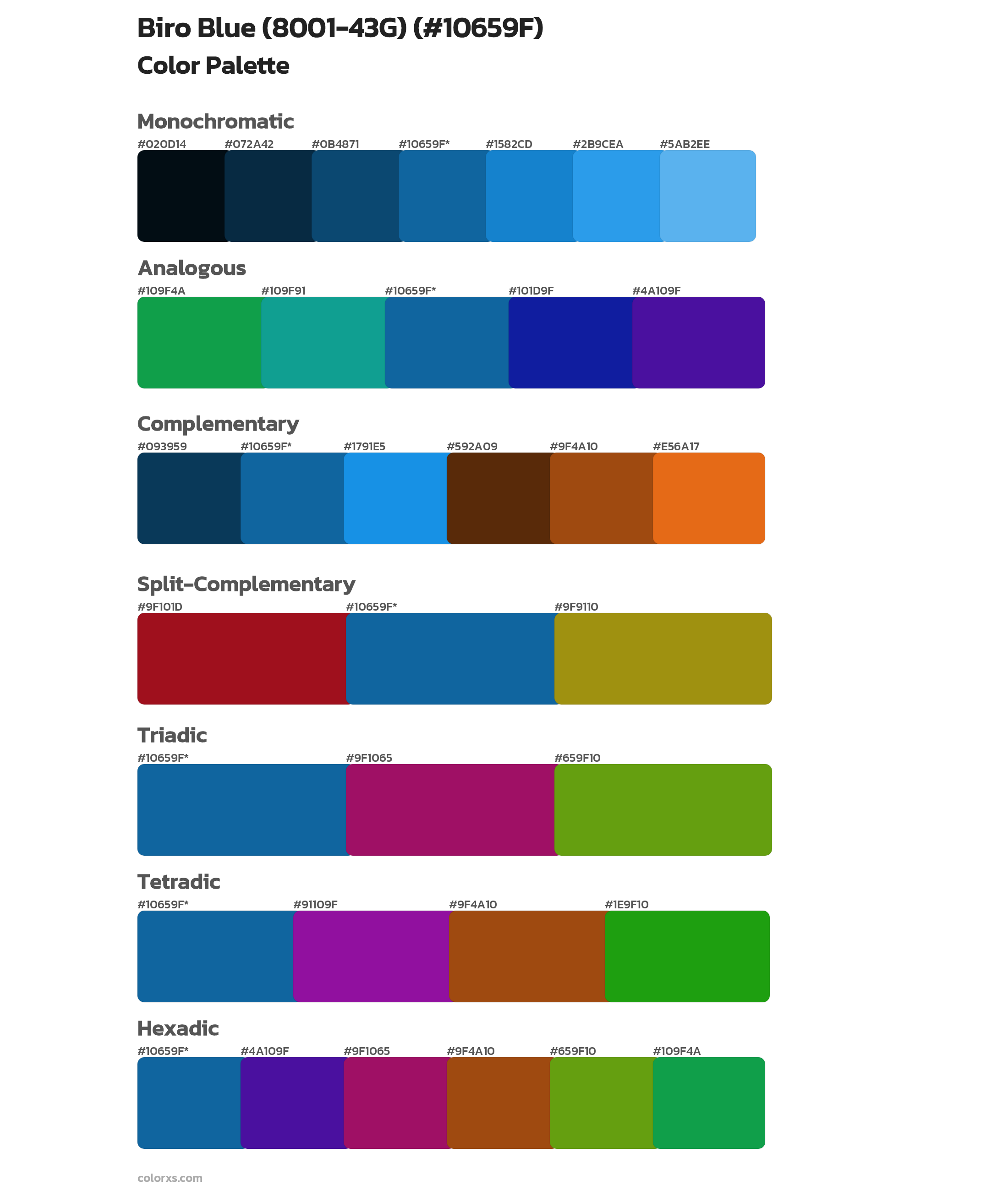 Biro Blue (8001-43G) Color Scheme Palettes