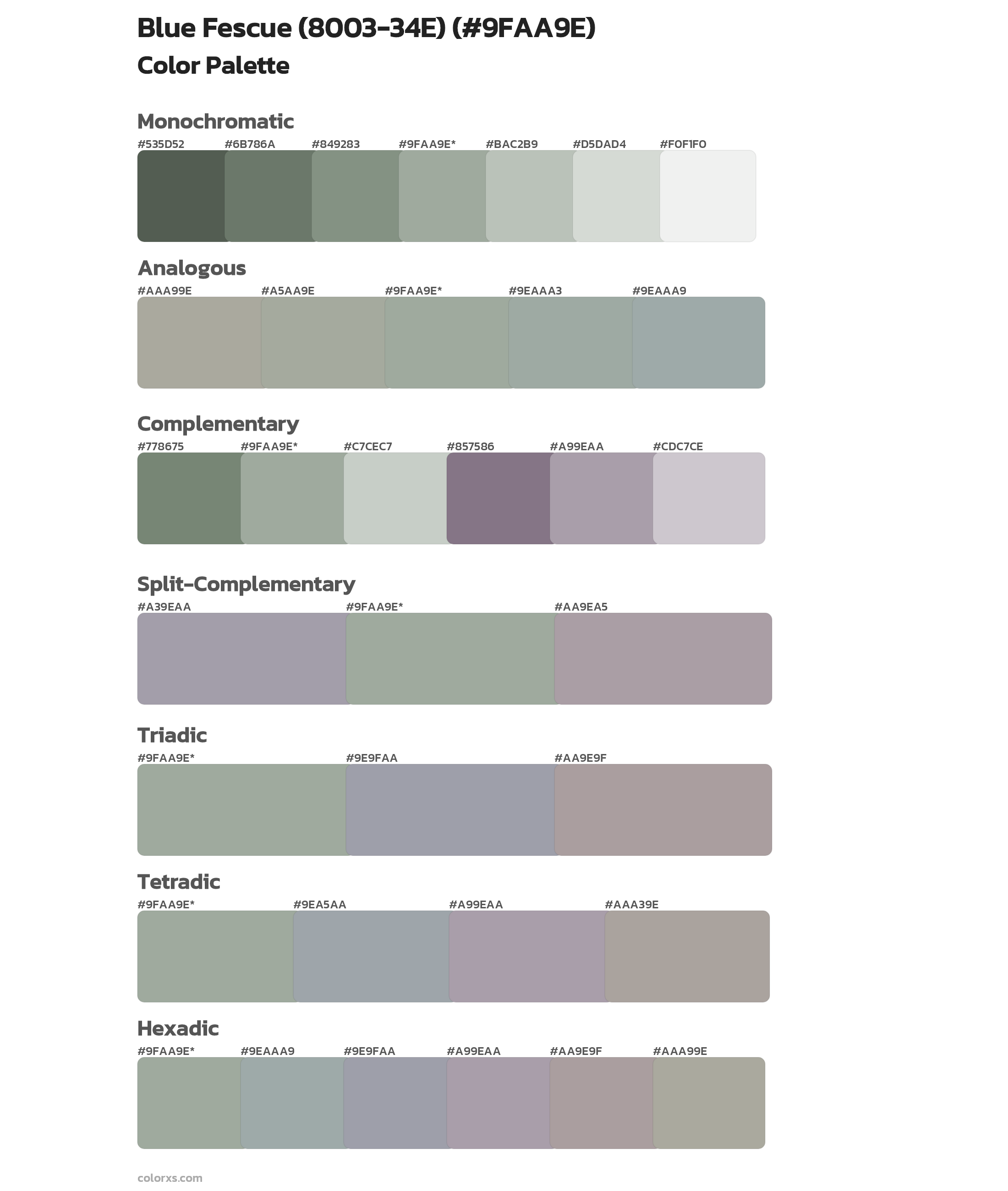 Blue Fescue (8003-34E) Color Scheme Palettes