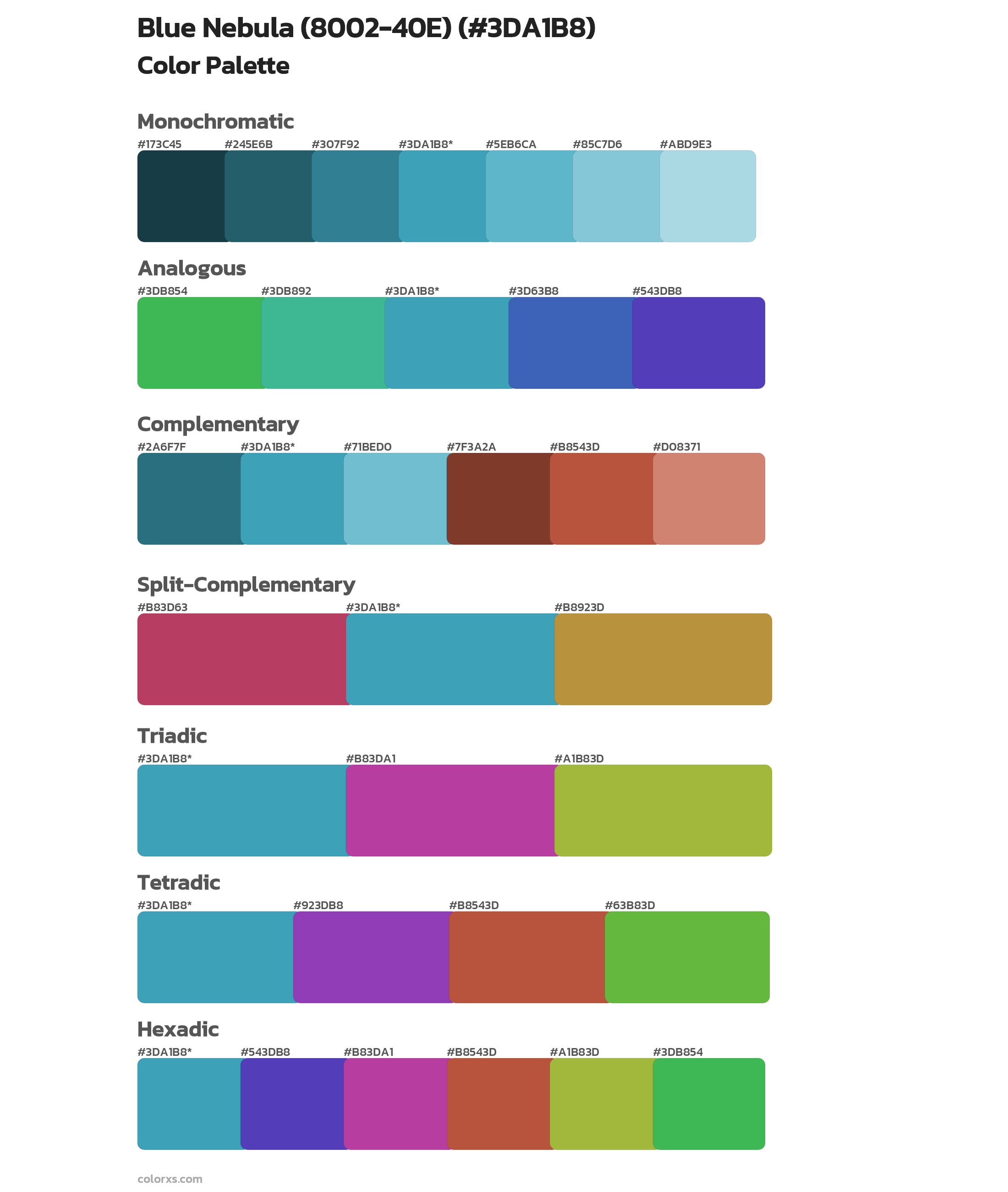 Blue Nebula (8002-40E) Color Scheme Palettes