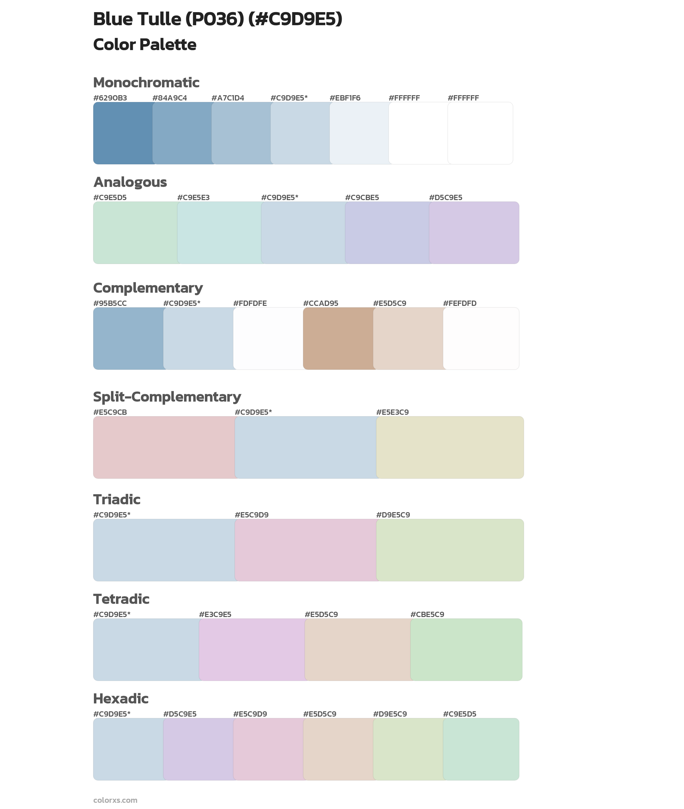 Blue Tulle (P036) Color Scheme Palettes