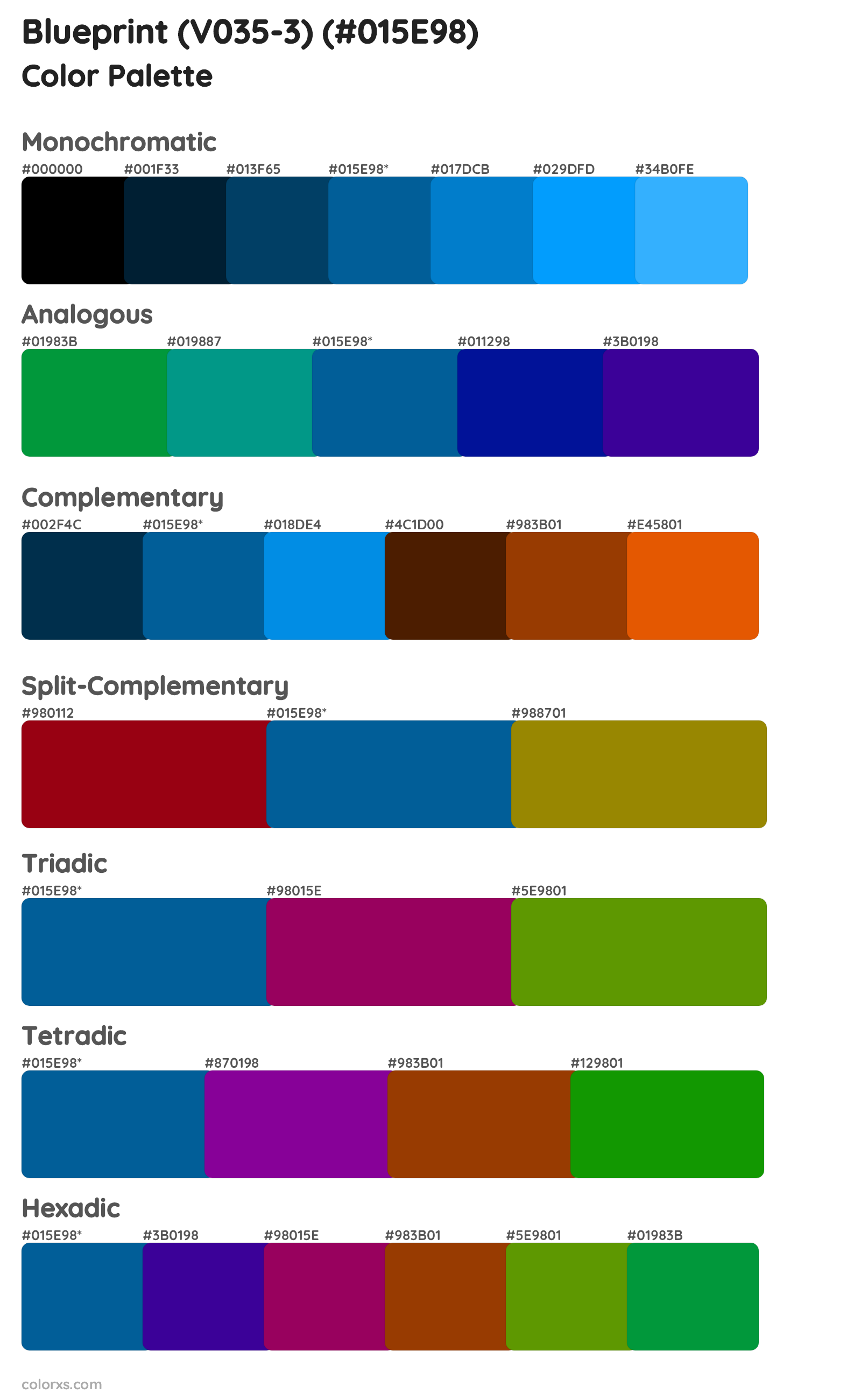 Blueprint (V035-3) Color Scheme Palettes