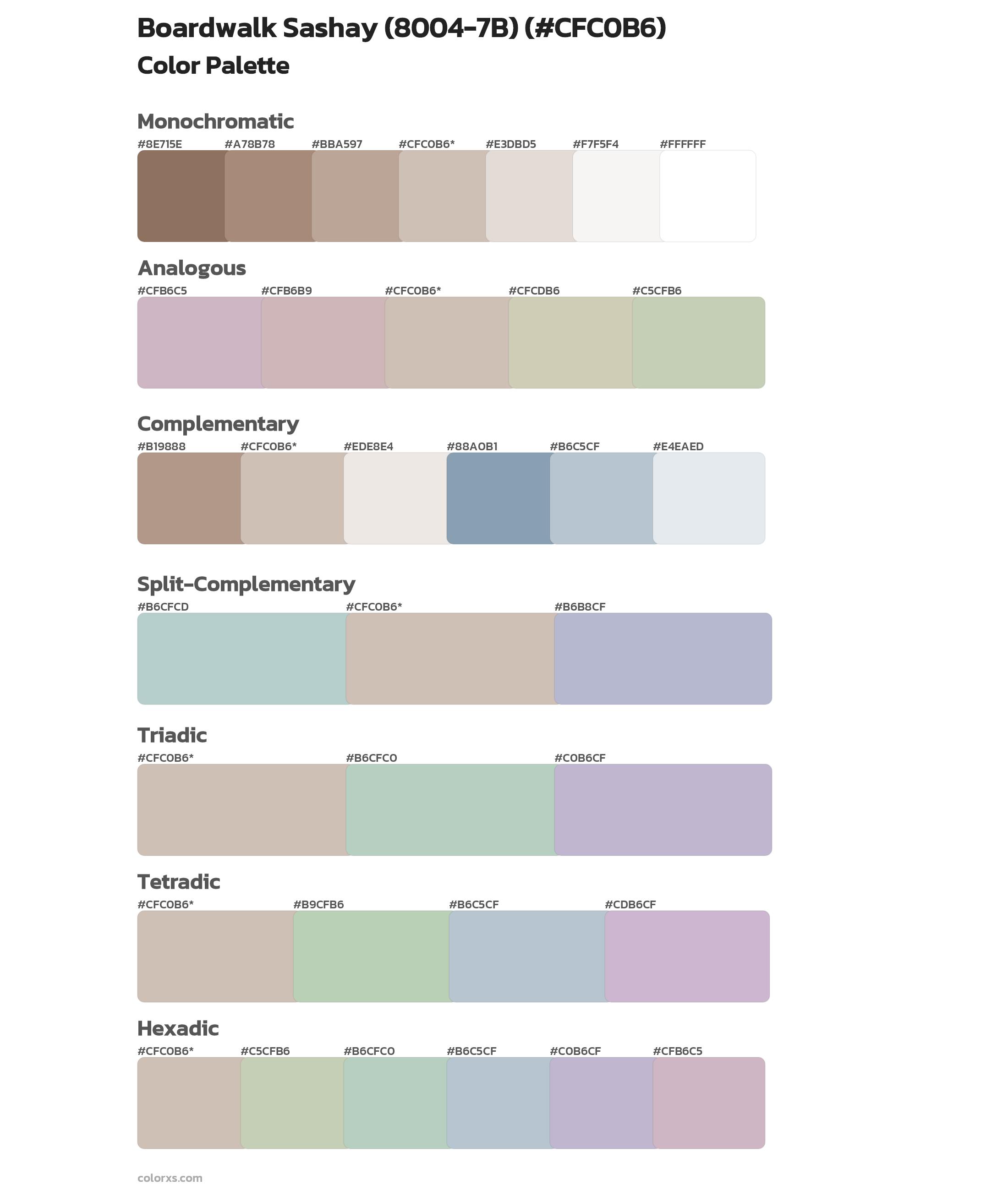 Boardwalk Sashay (8004-7B) Color Scheme Palettes