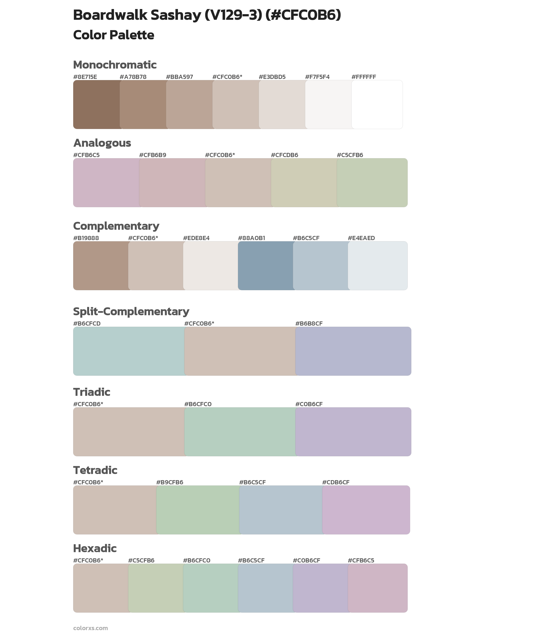 Boardwalk Sashay (V129-3) Color Scheme Palettes