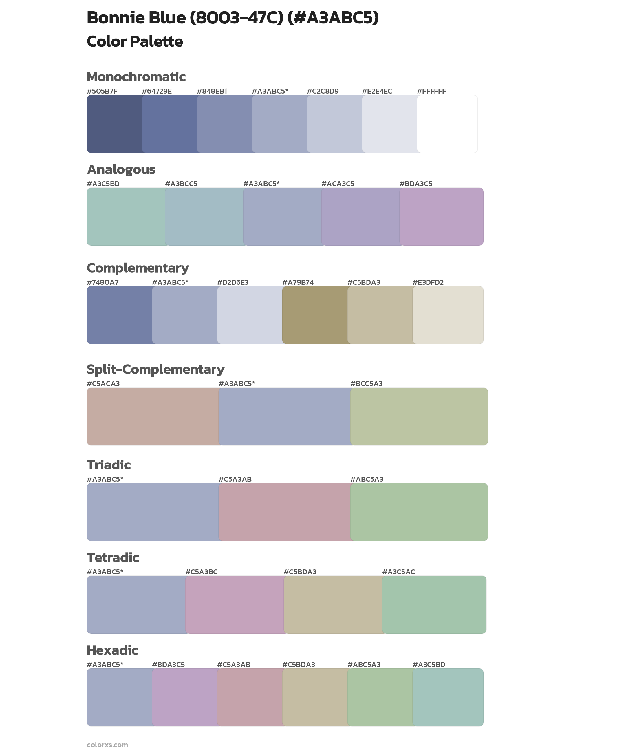 Bonnie Blue (8003-47C) Color Scheme Palettes