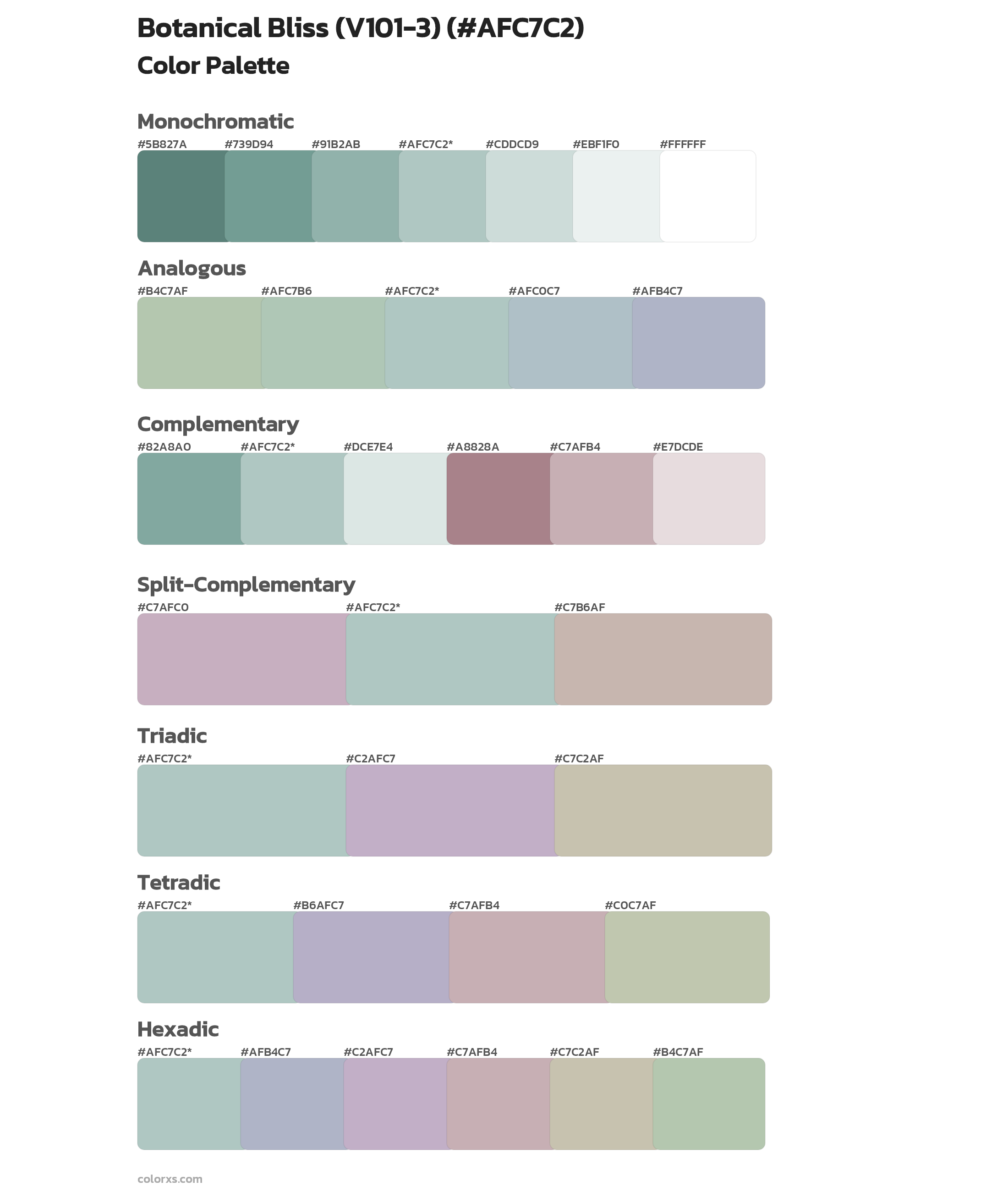 Botanical Bliss (V101-3) Color Scheme Palettes
