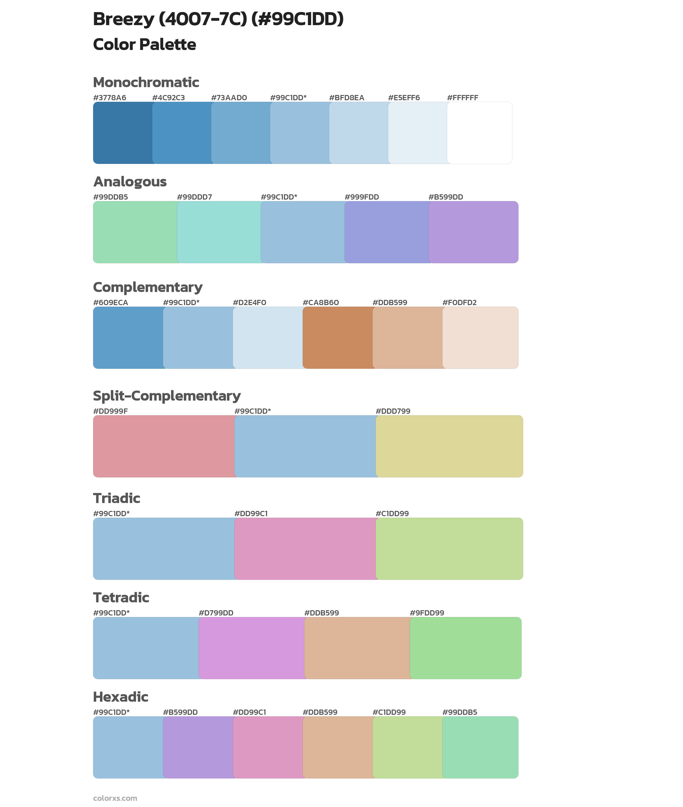 Breezy (4007-7C) Color Scheme Palettes