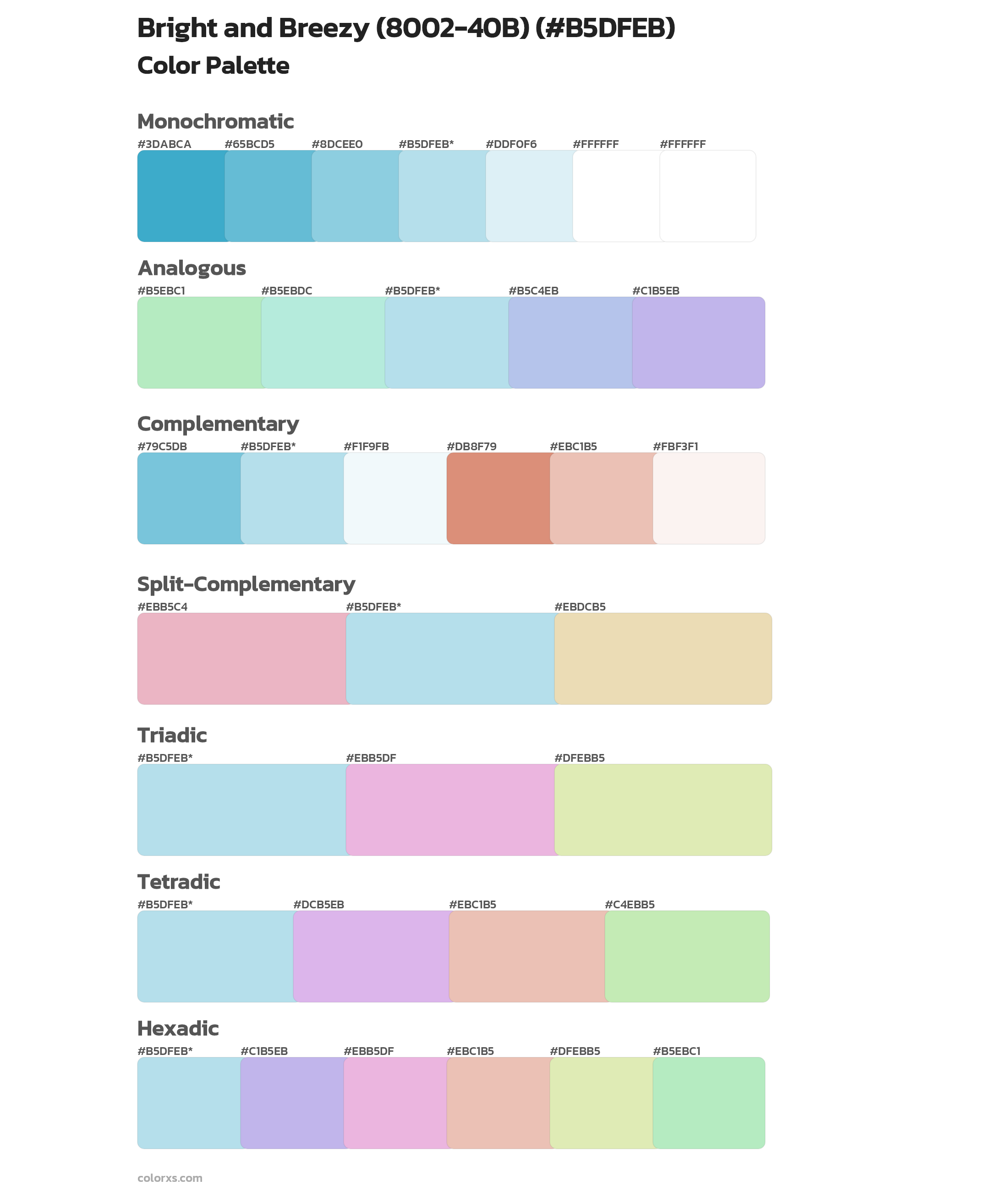 Bright and Breezy (8002-40B) Color Scheme Palettes