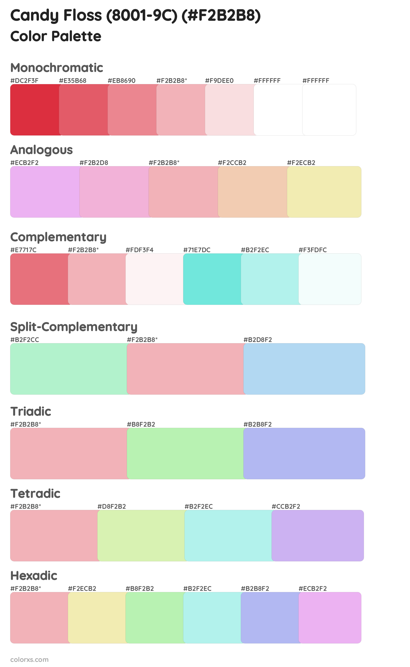 Candy Floss (8001-9C) Color Scheme Palettes