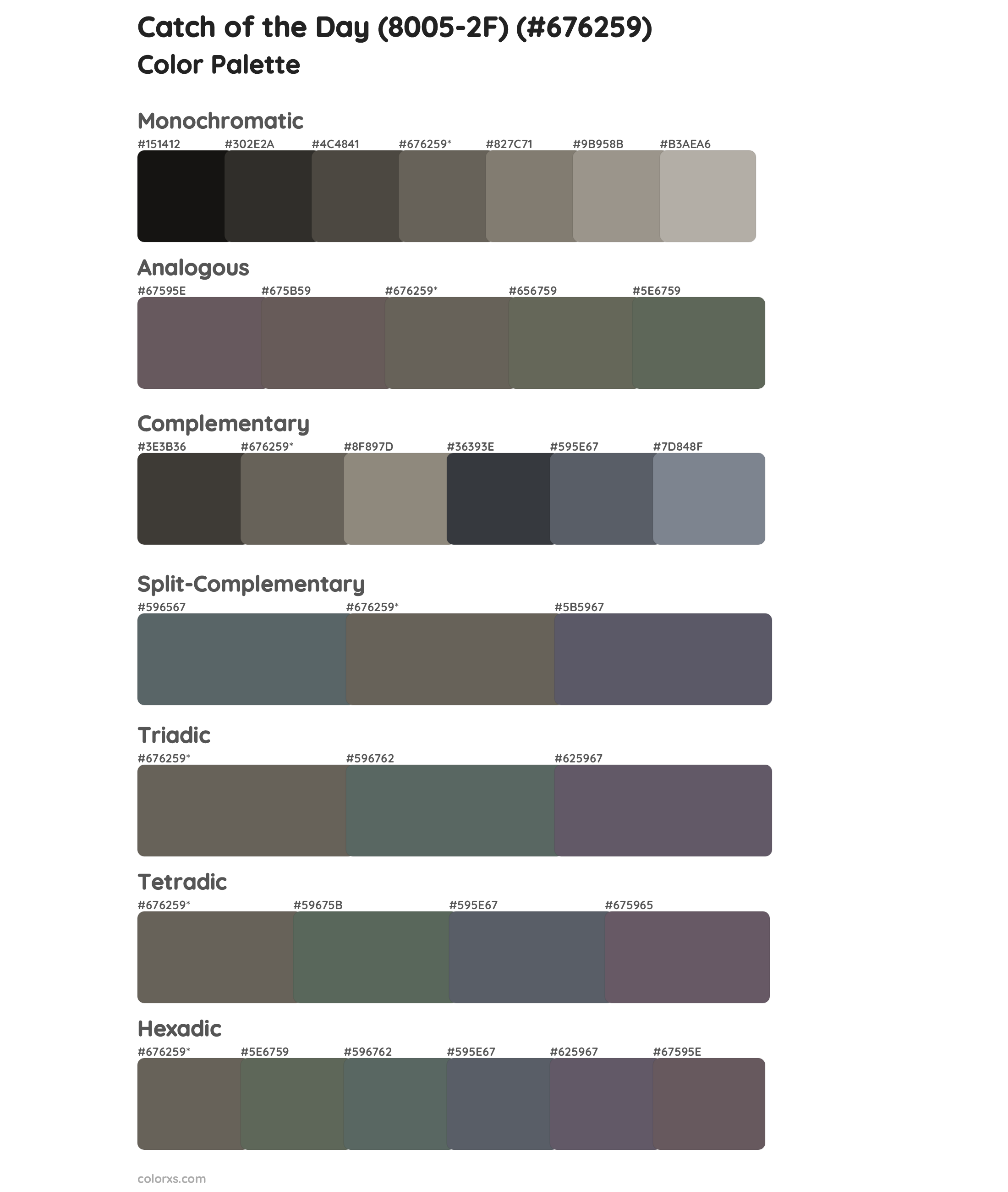 Catch of the Day (8005-2F) Color Scheme Palettes