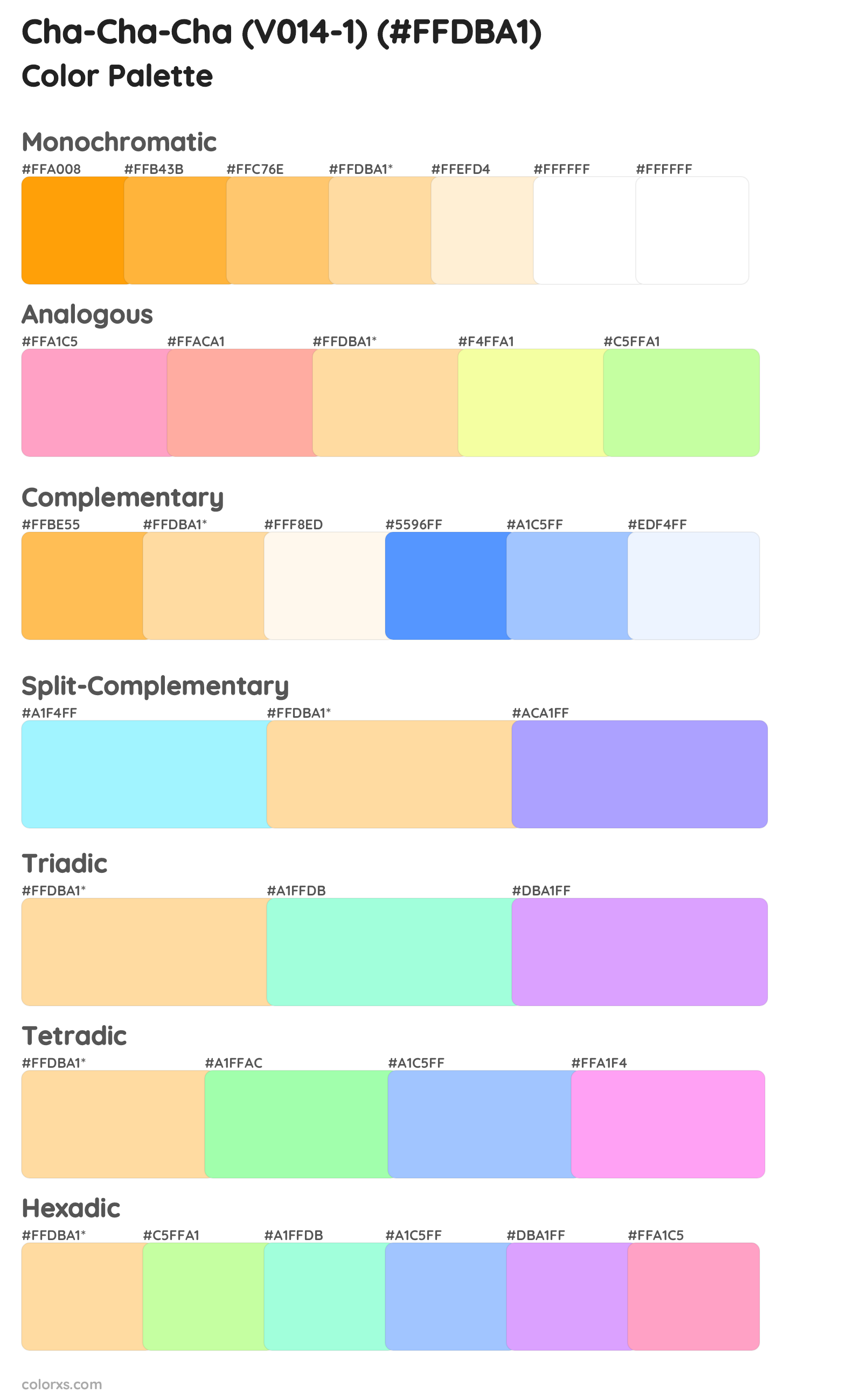 Cha-Cha-Cha (V014-1) Color Scheme Palettes