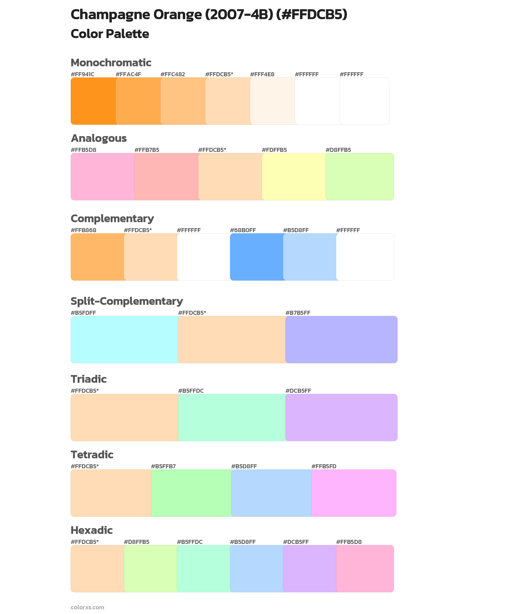 Champagne Orange (2007-4B) Color Scheme Palettes