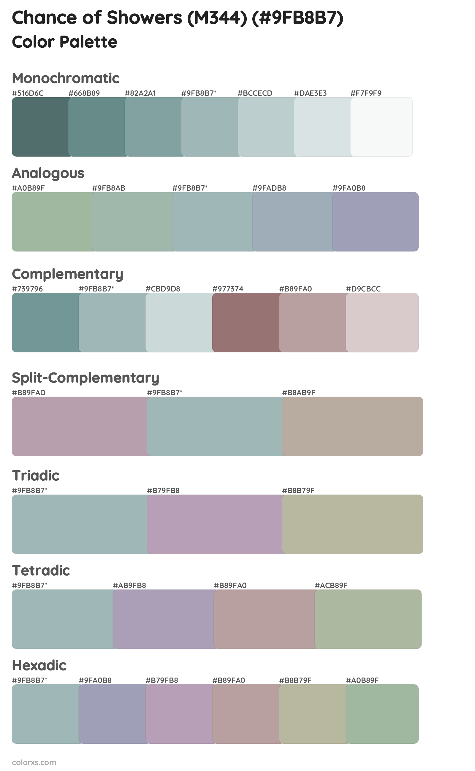 Chance of Showers (M344) Color Scheme Palettes