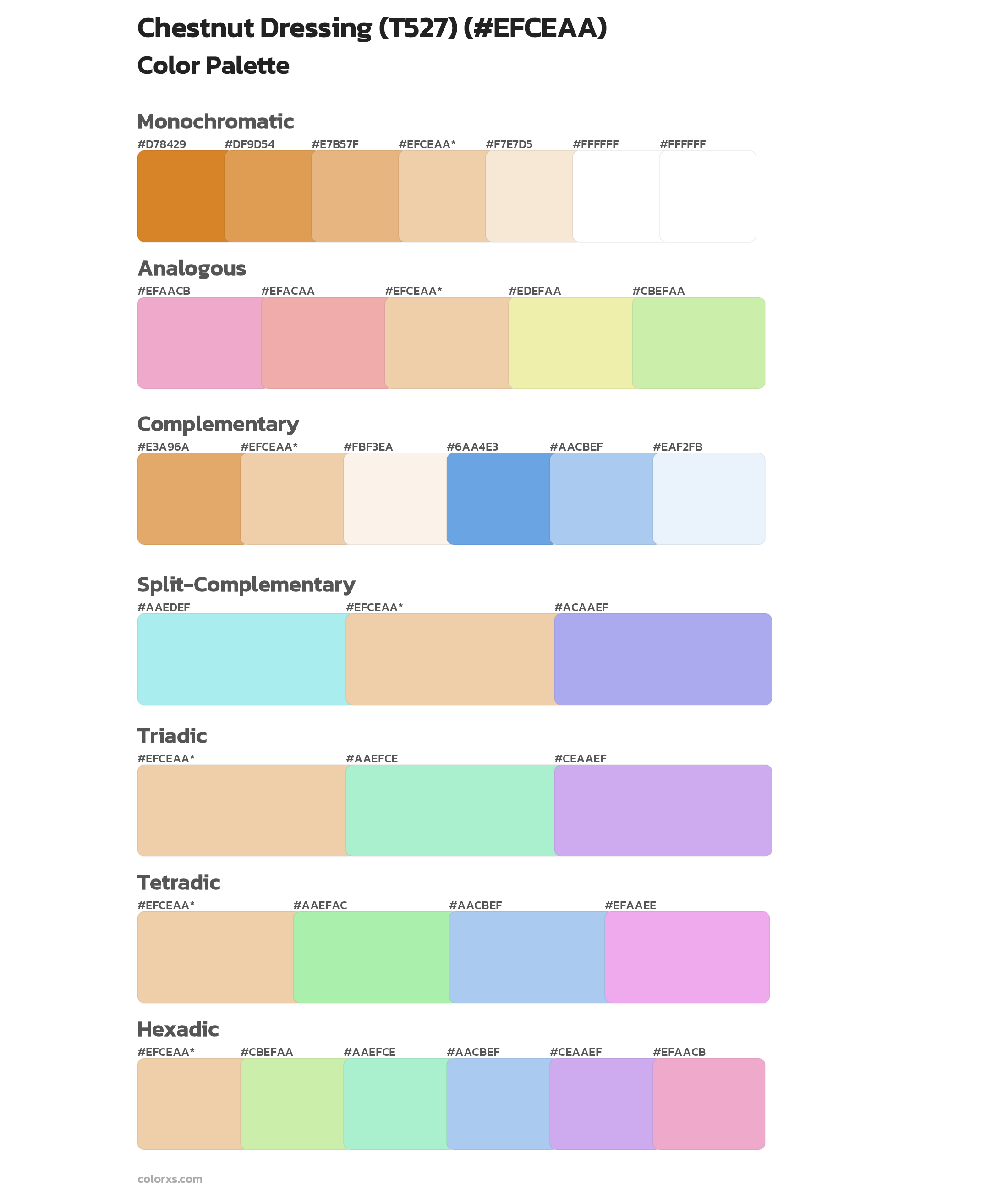 Chestnut Dressing (T527) Color Scheme Palettes