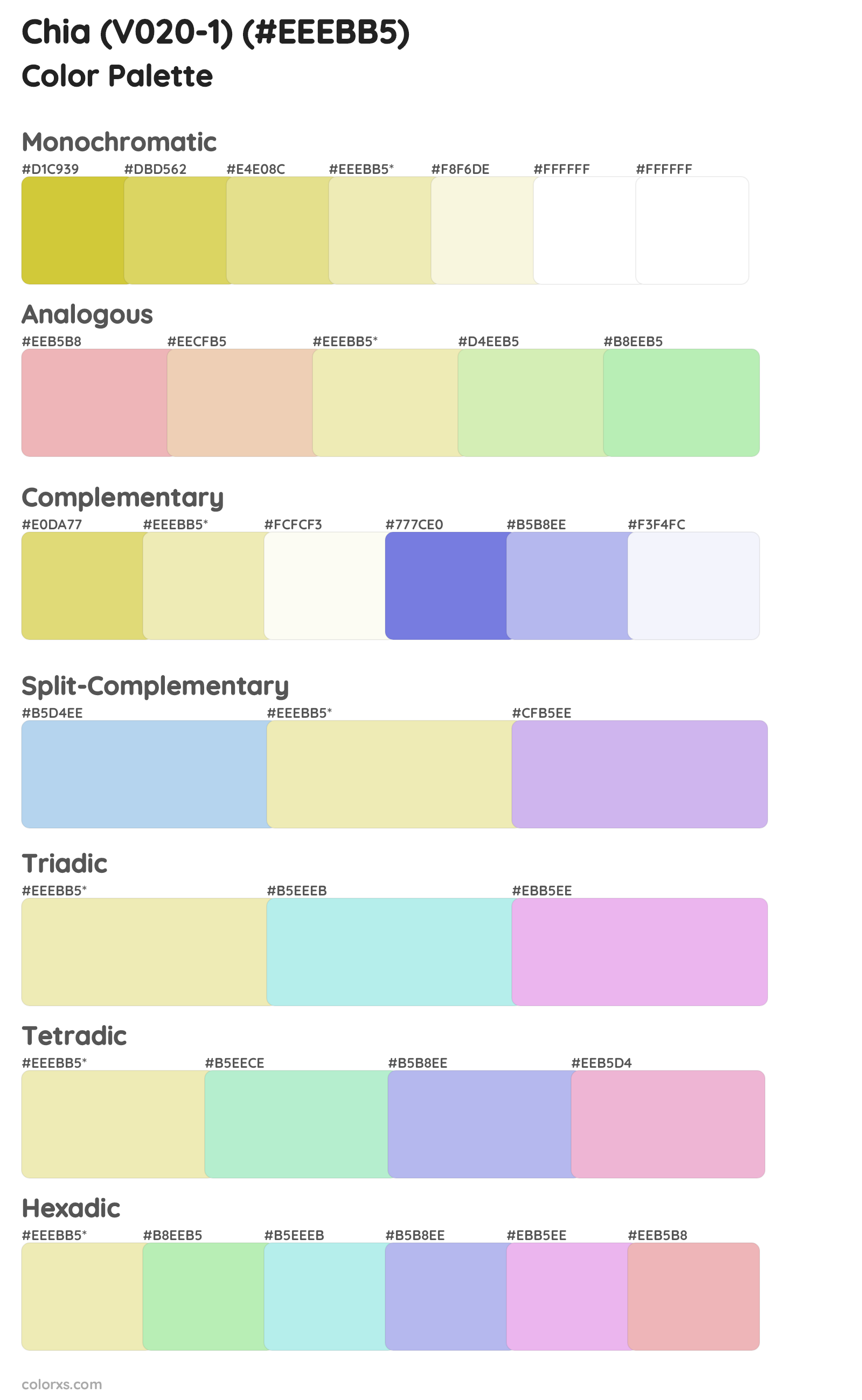 Chia (V020-1) Color Scheme Palettes