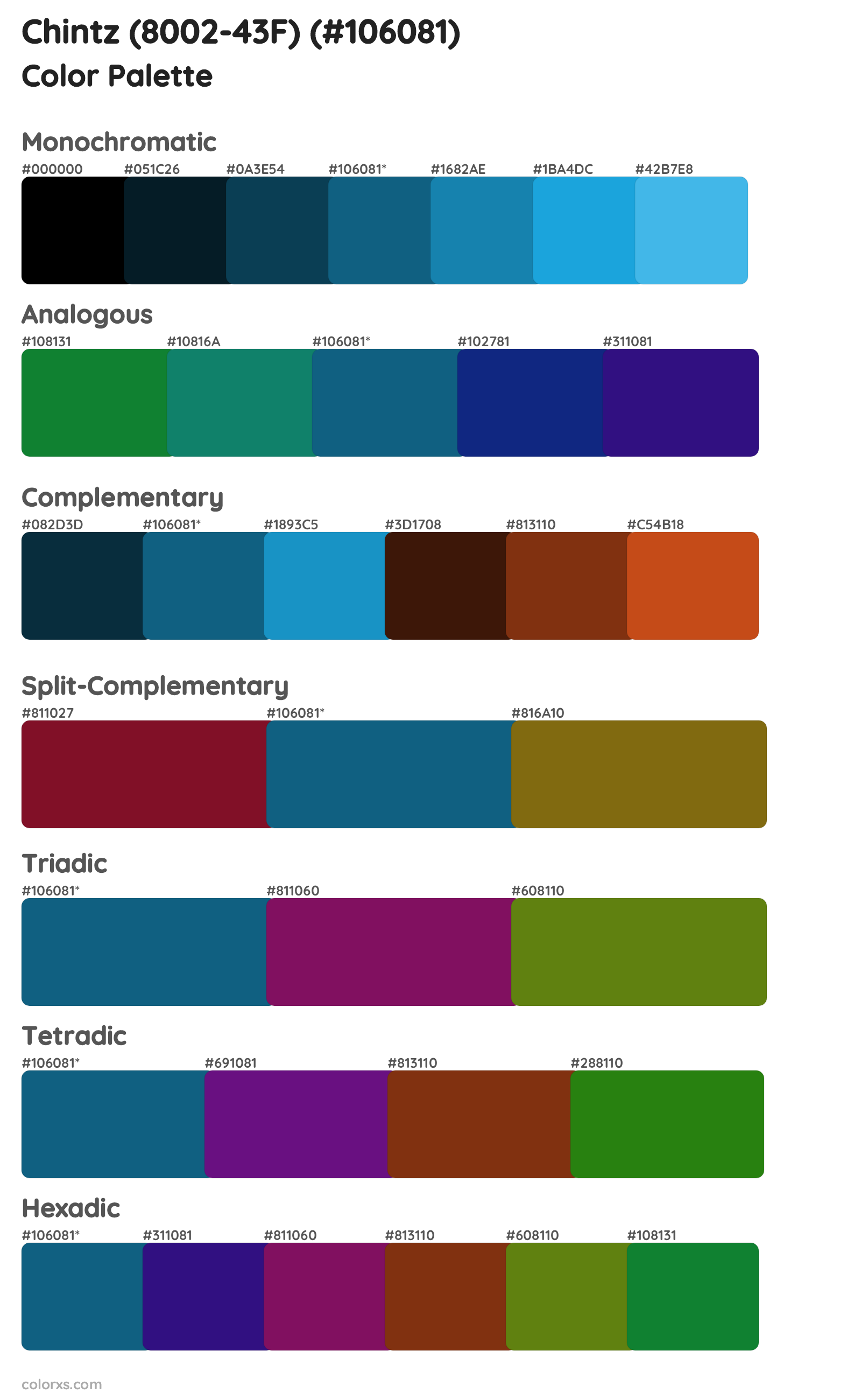 Chintz (8002-43F) Color Scheme Palettes