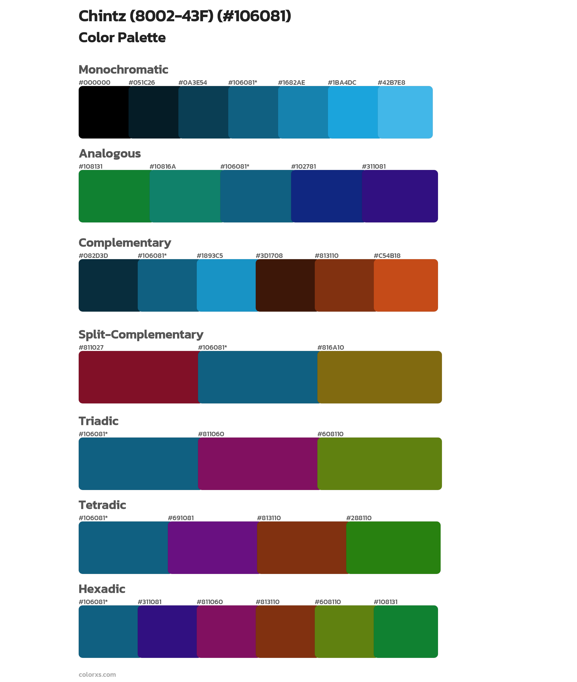 Chintz (8002-43F) Color Scheme Palettes