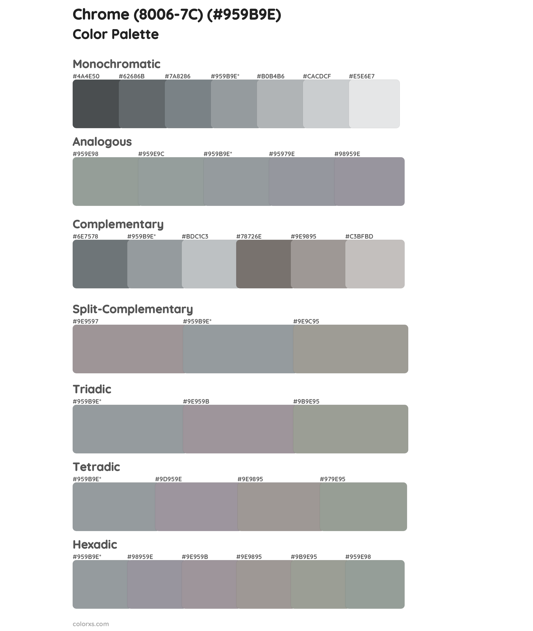 Chrome (8006-7C) Color Scheme Palettes