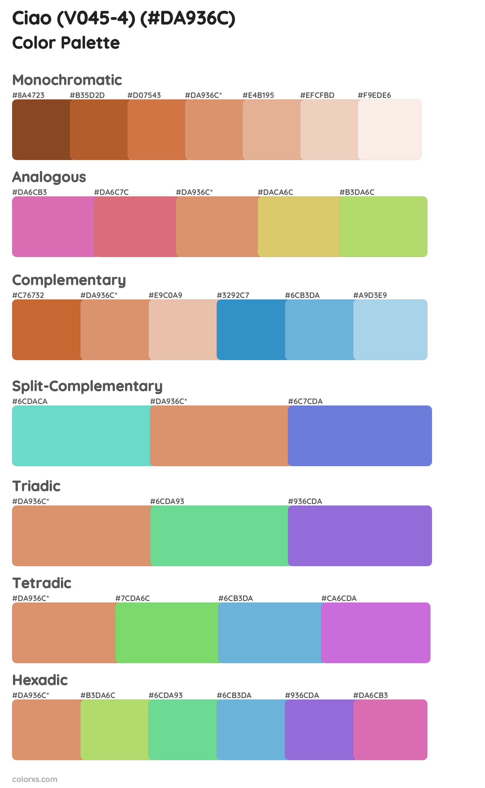 Ciao (V045-4) Color Scheme Palettes