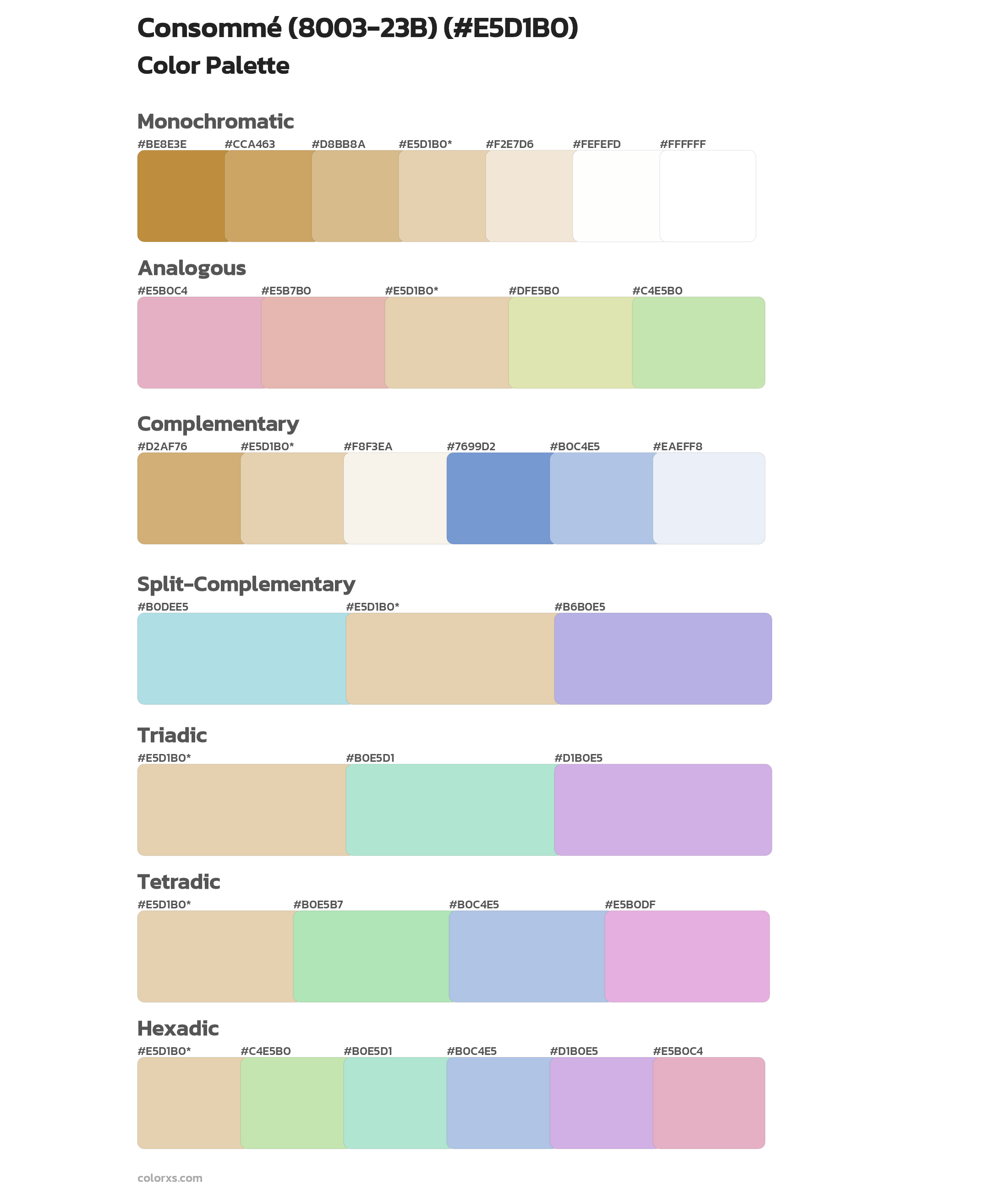 Consommé (8003-23B) Color Scheme Palettes